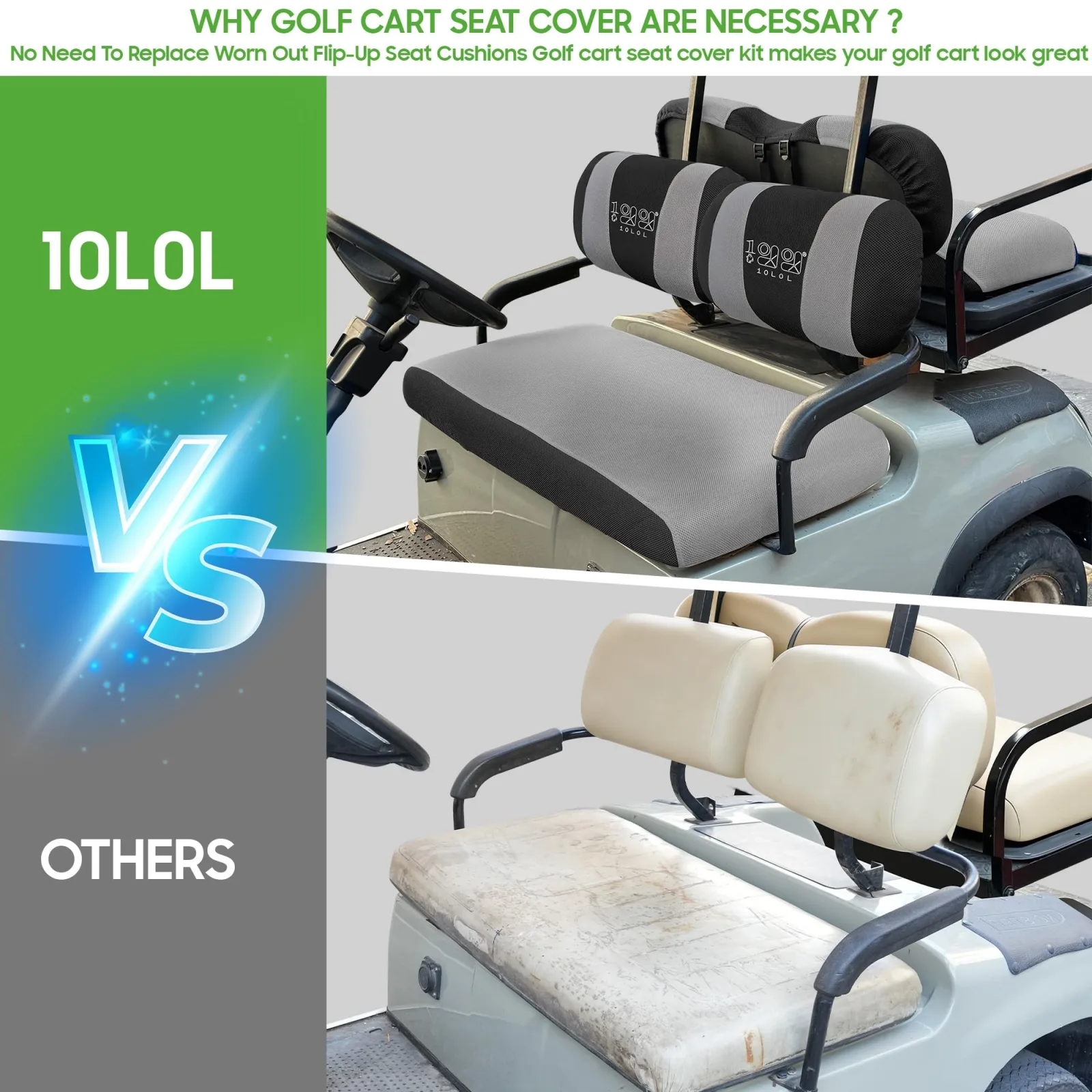 10L0L Golf Cart Seat Covers for Yamaha, Club Car & More image 4