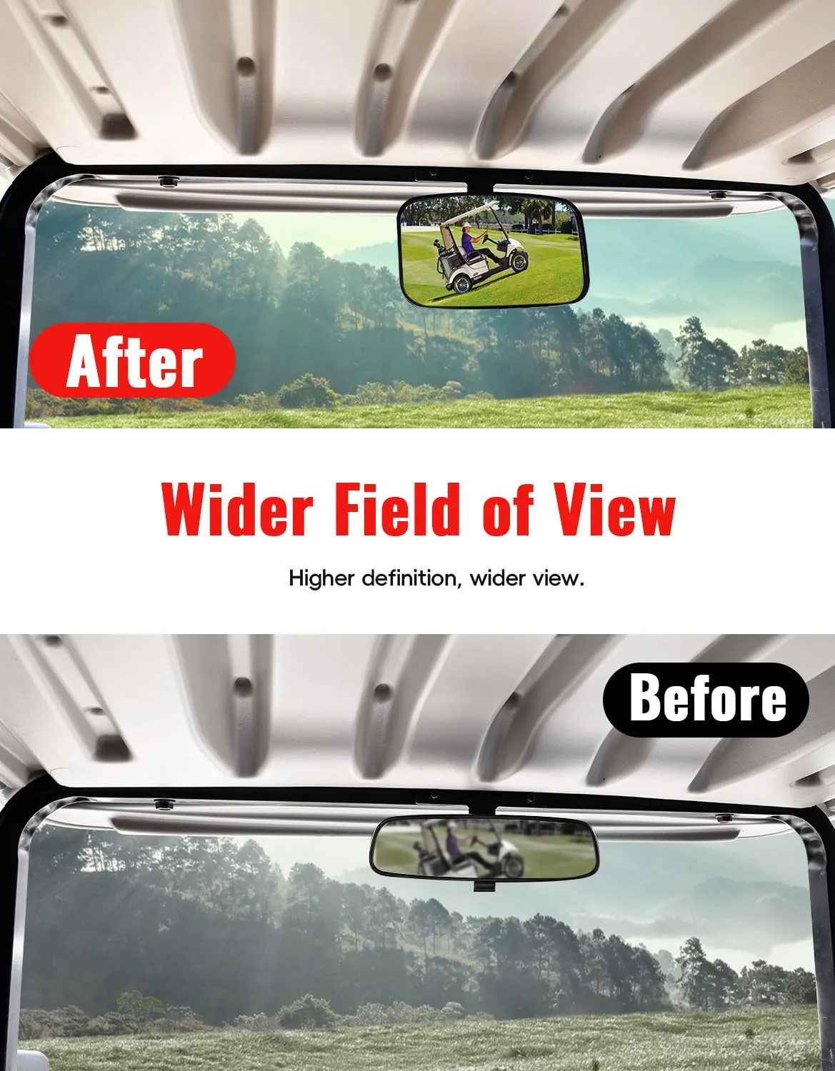 LUXEMOTO Golf Cart Rearview Mirror for EZGO, Yamaha & Club Car image 2
