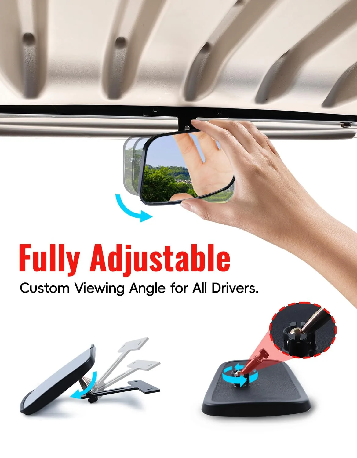 LUXEMOTO Golf Cart Rearview Mirror for EZGO, Yamaha & Club Car image 3