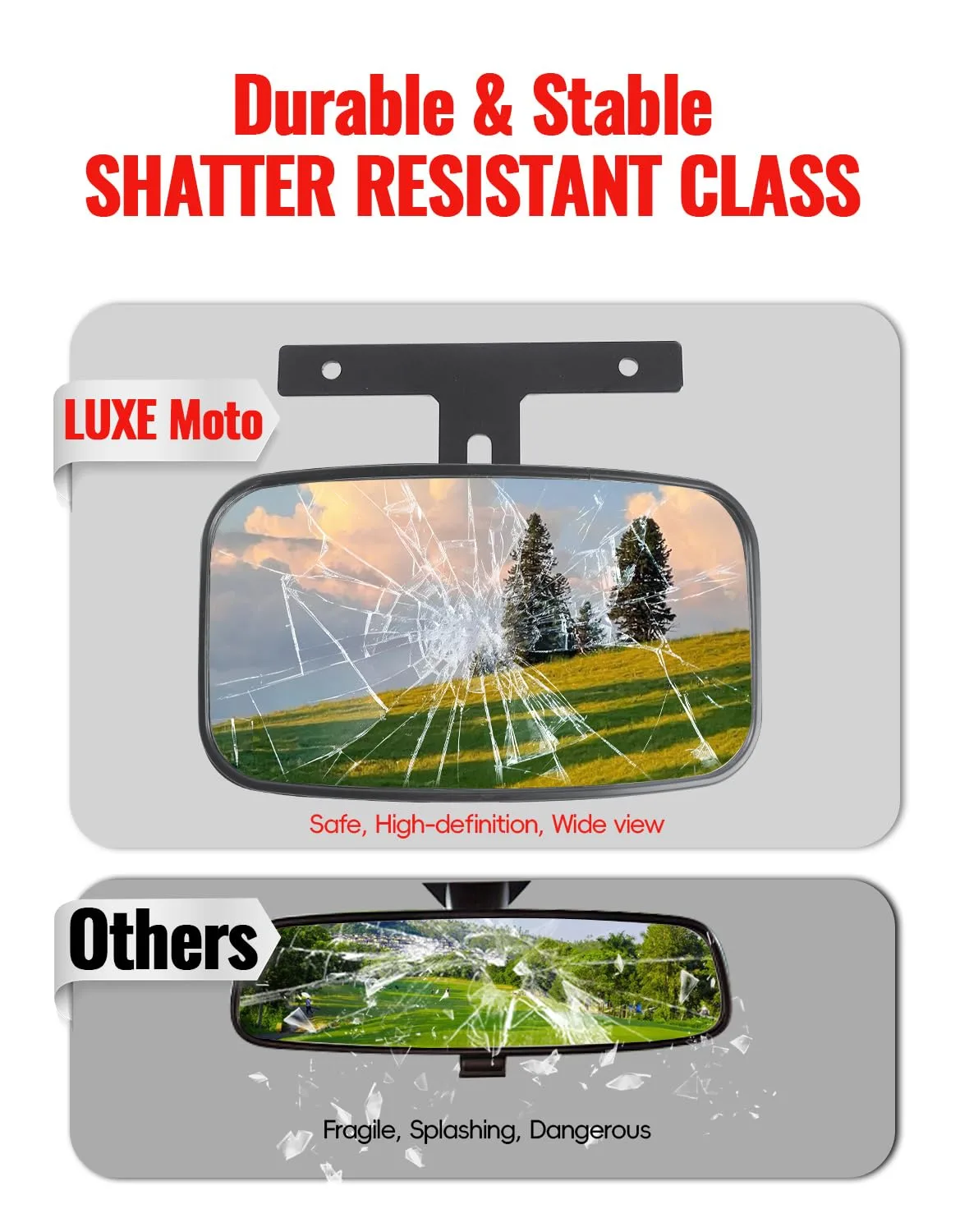 LUXEMOTO Golf Cart Rearview Mirror for EZGO, Yamaha & Club Car image 4
