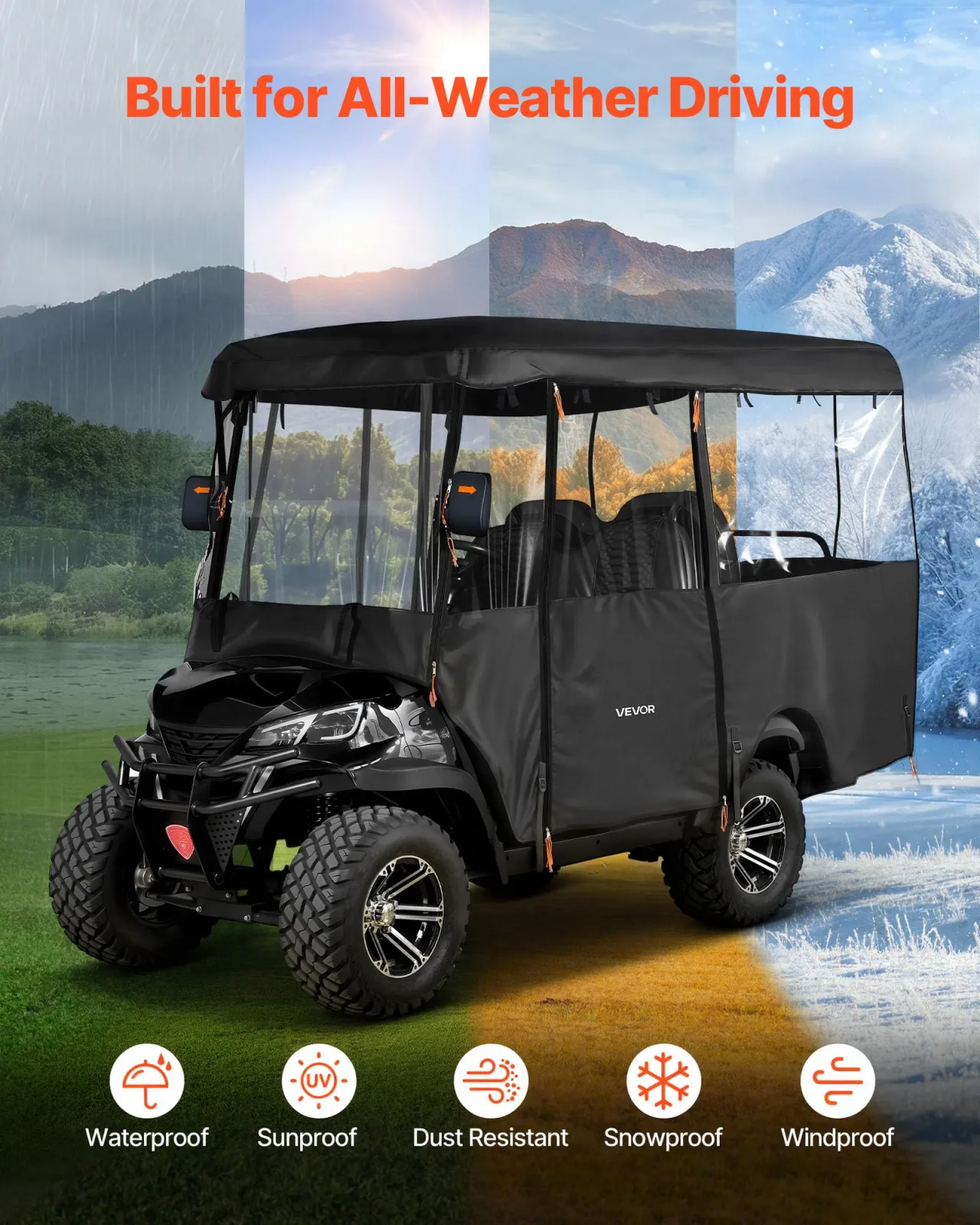 VEVOR Golf Cart Cover for 2+2 and 4-Seat Carts image 3