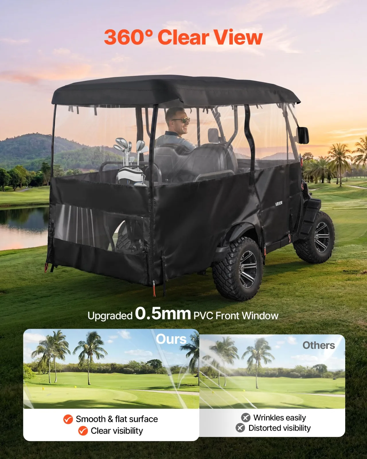 VEVOR Golf Cart Cover for 2+2 and 4-Seat Carts image 4