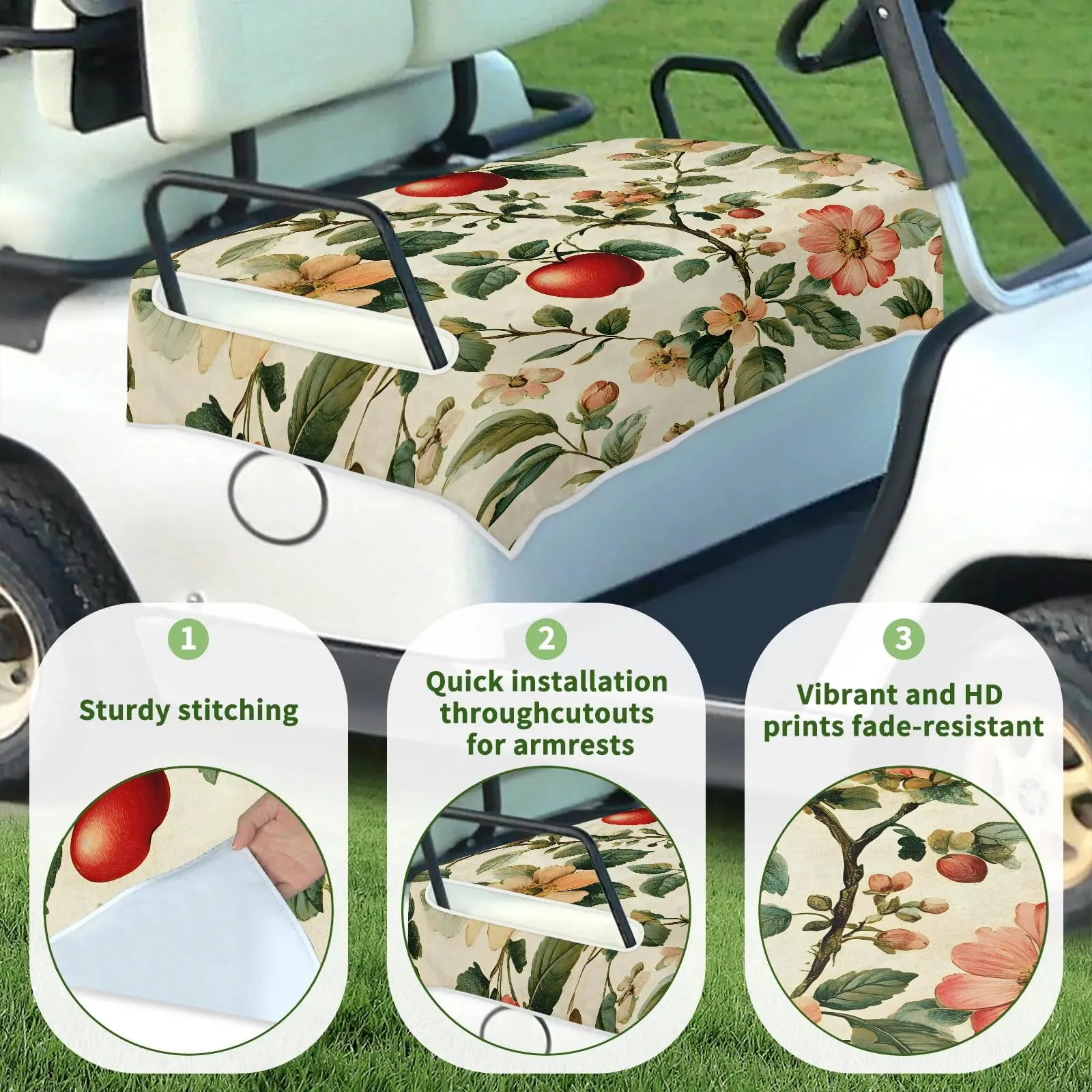 Tiveruda Golf Cart Seat Cover for Double Seats, 51 x 31 in image 3