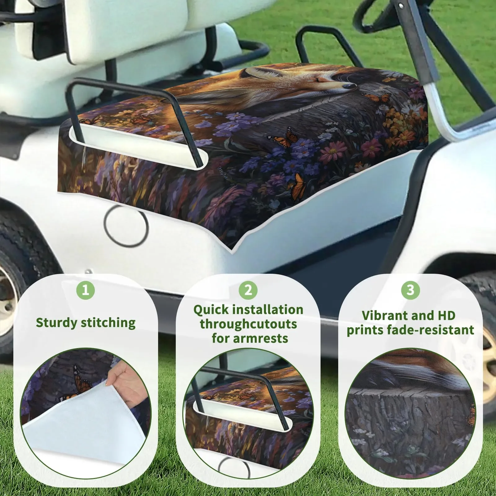 Tiveruda Golf Cart Seat Cover for Double Seats image 3
