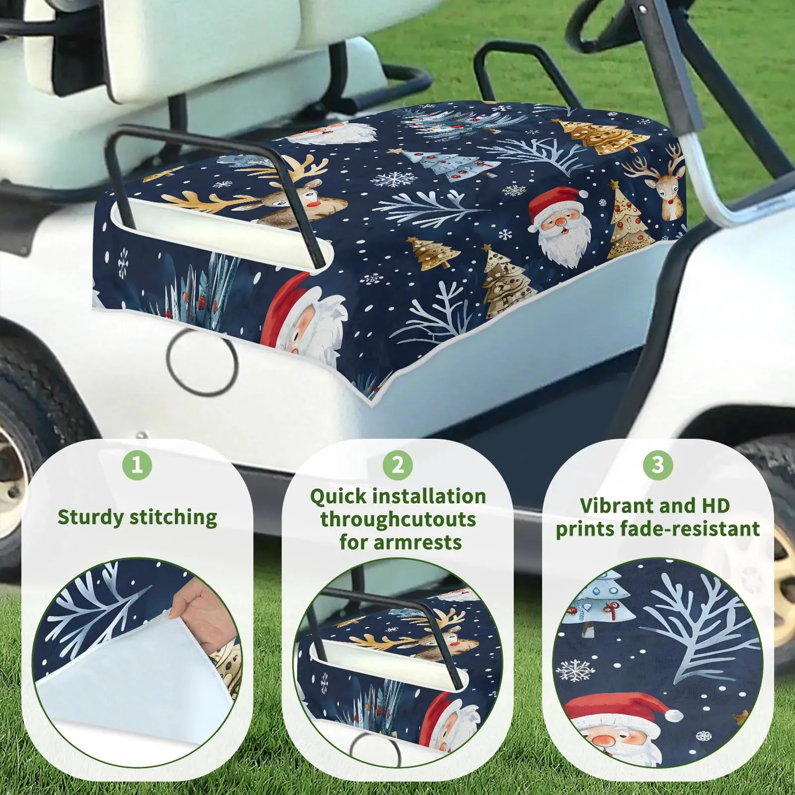 Tiveruda Christmas Snowflake Golf Cart Seat Cover image 3