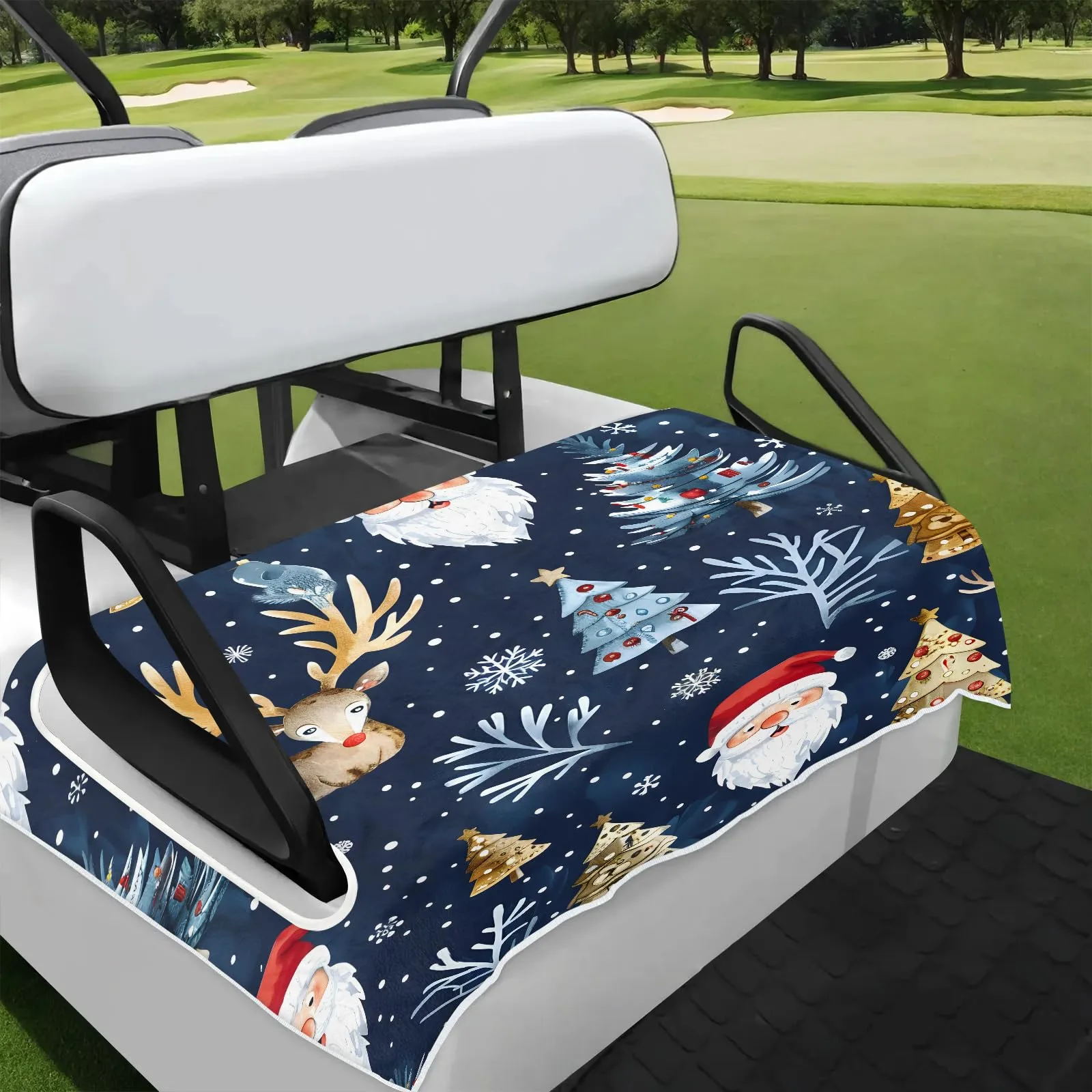 Tiveruda Christmas Snowflake Golf Cart Seat Cover