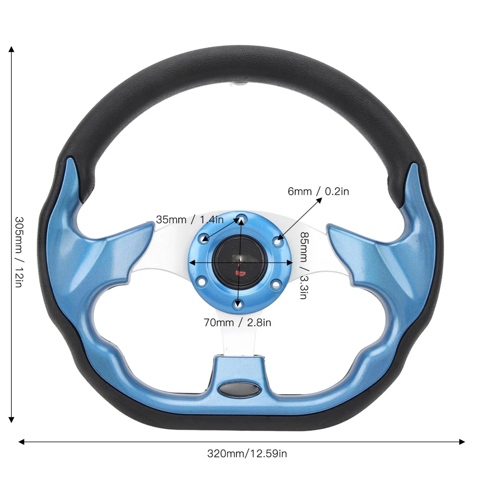 shenruifa 12.5" Blue Universal Cart Steering Wheel — shenruifar4kts5f63a-12 image 3