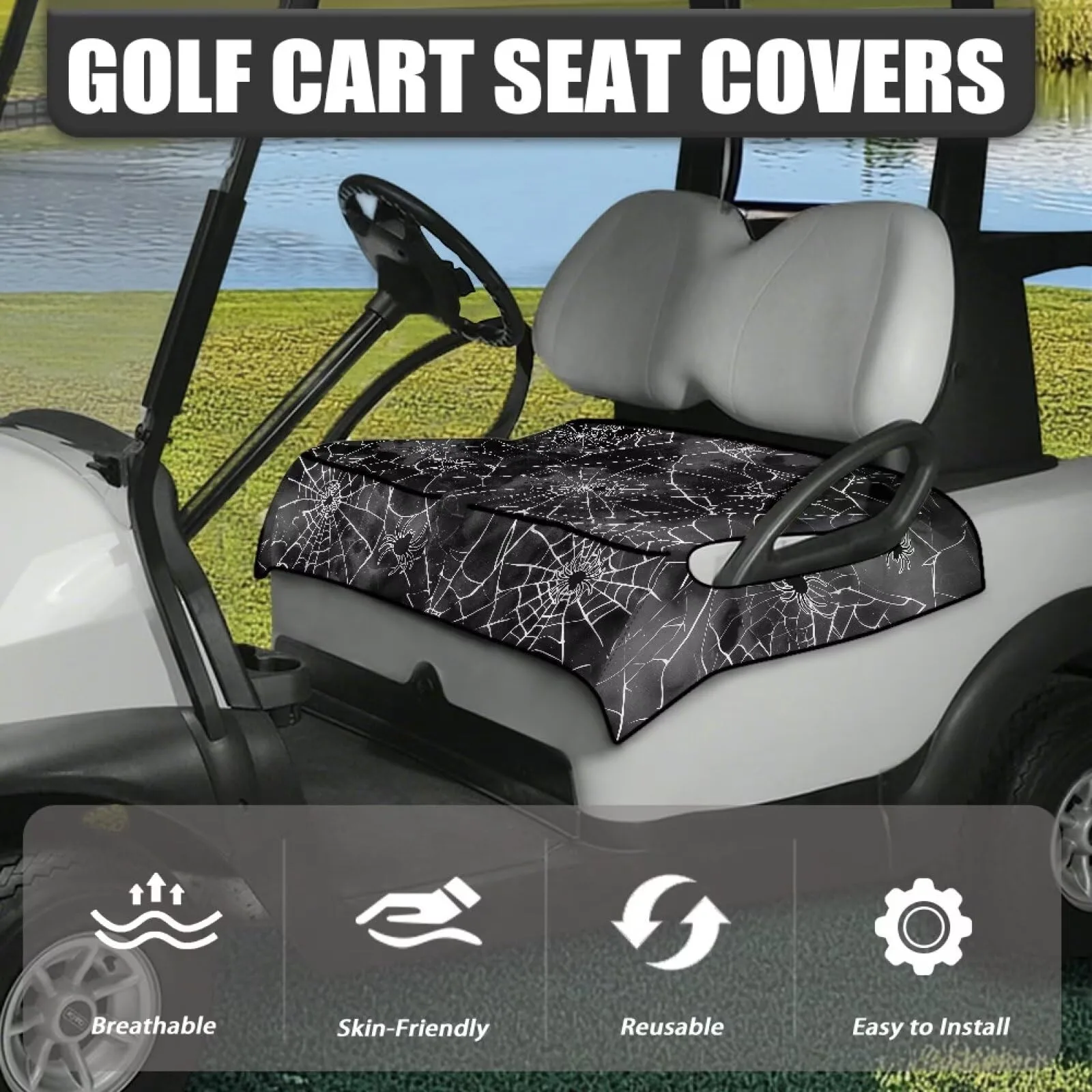 Suobstales Golf Cart Seat Cover, 52.36 x 32.28 in image 3