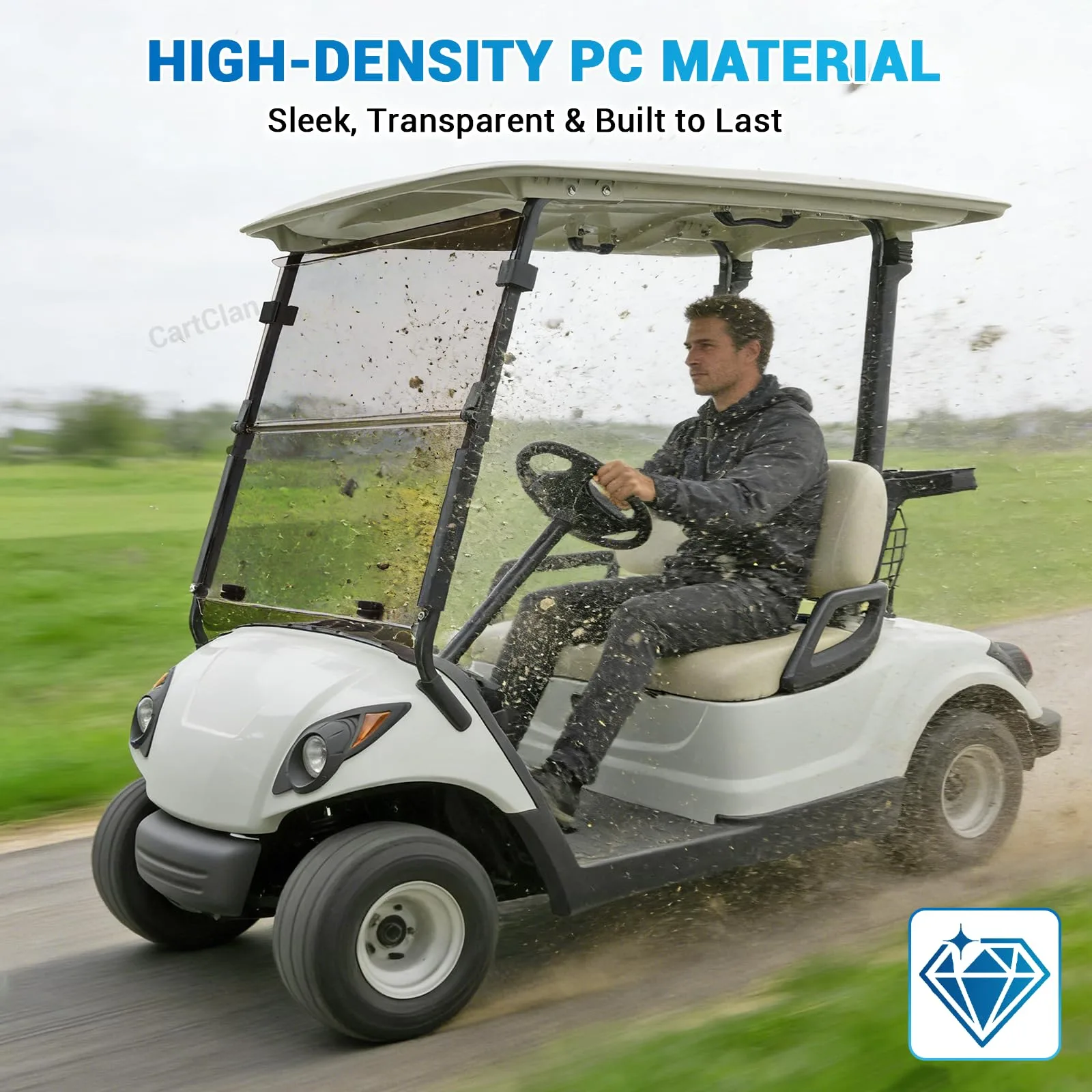 CartClan CT-0238 Tinted Windshield for Yamaha G29/Drive image 2