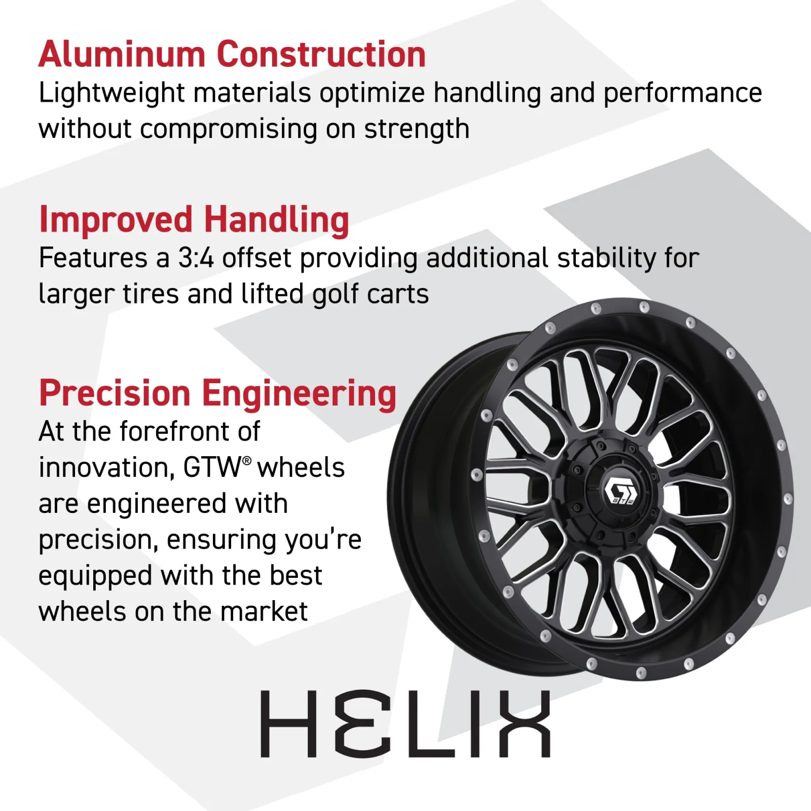 GTW Helix 12-Inch Golf Cart Wheel Set 19-342 image 2