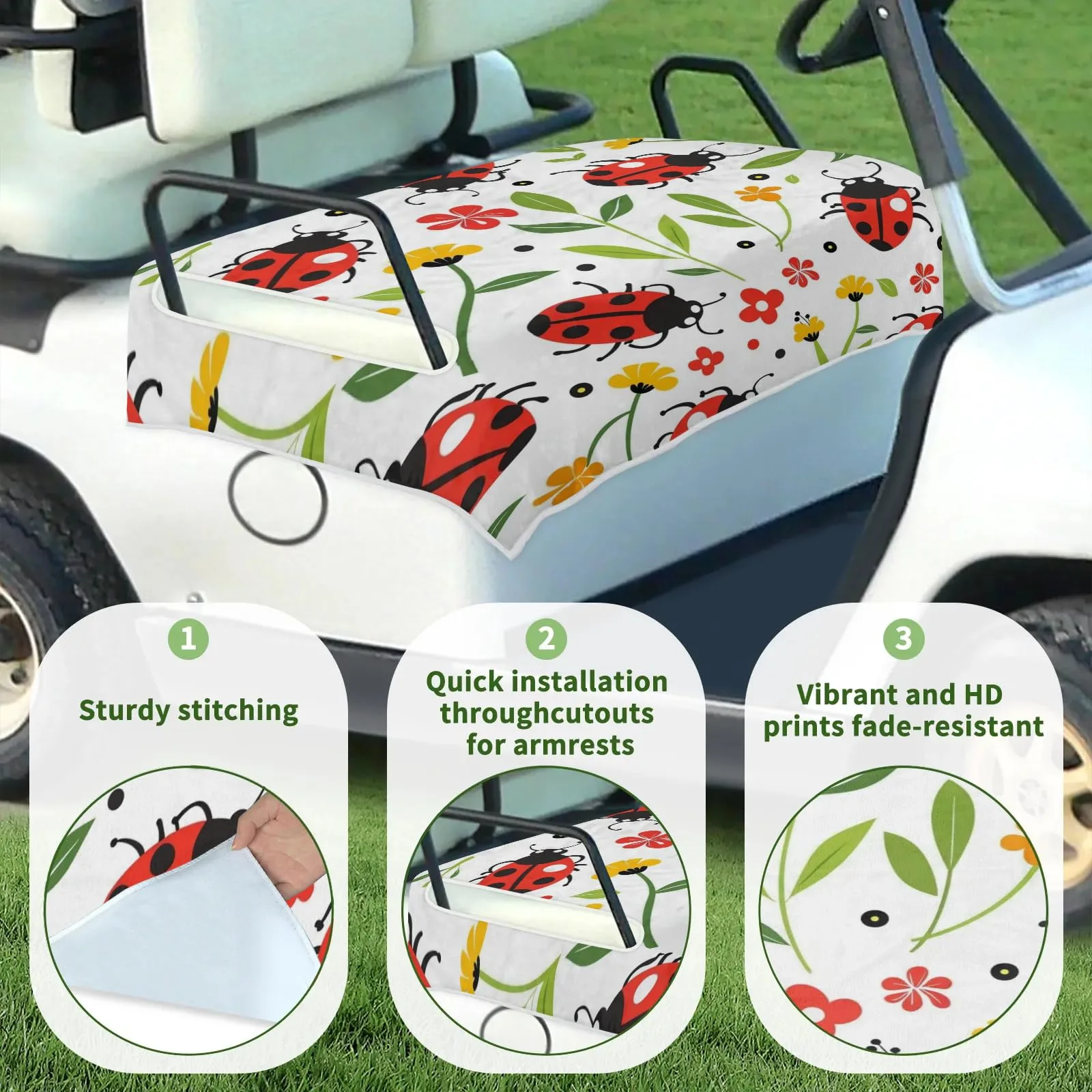 Tiveruda Golf Cart Seat Cover for Double Seats, 51 x 31 in image 3