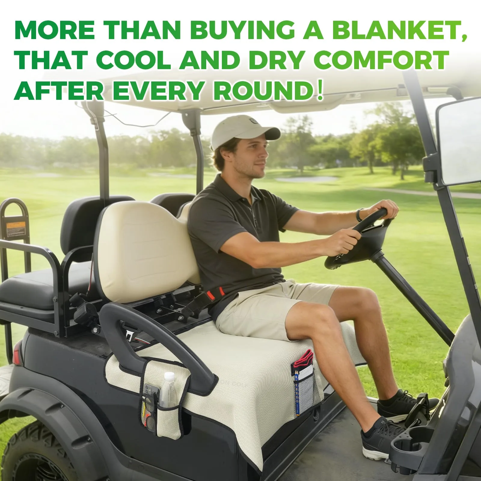 Panglong Golf Cart Seat Cover Blanket FDG-204 Beige image 2
