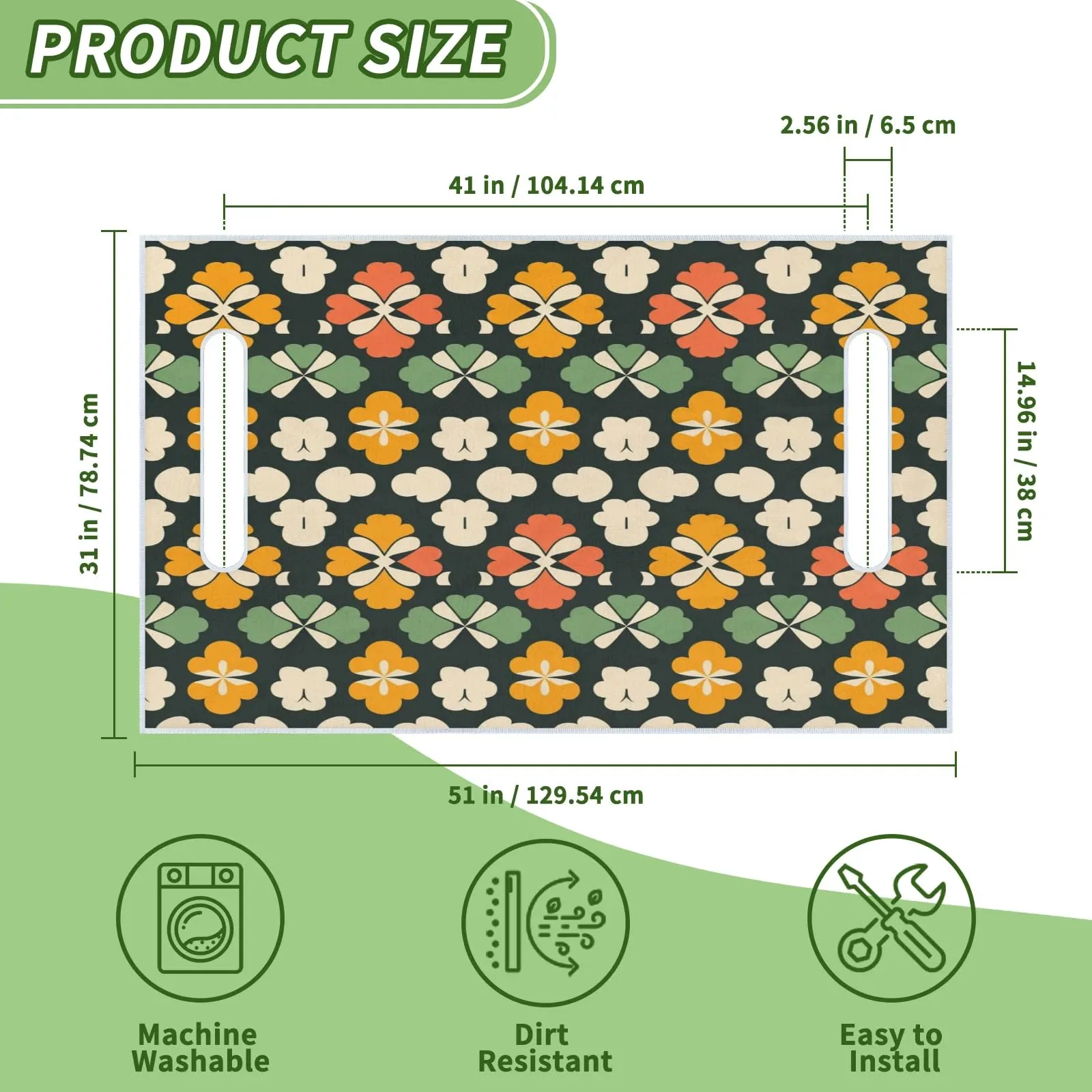 Tiveruda Boho Green Clover Golf Cart Seat Cover image 2
