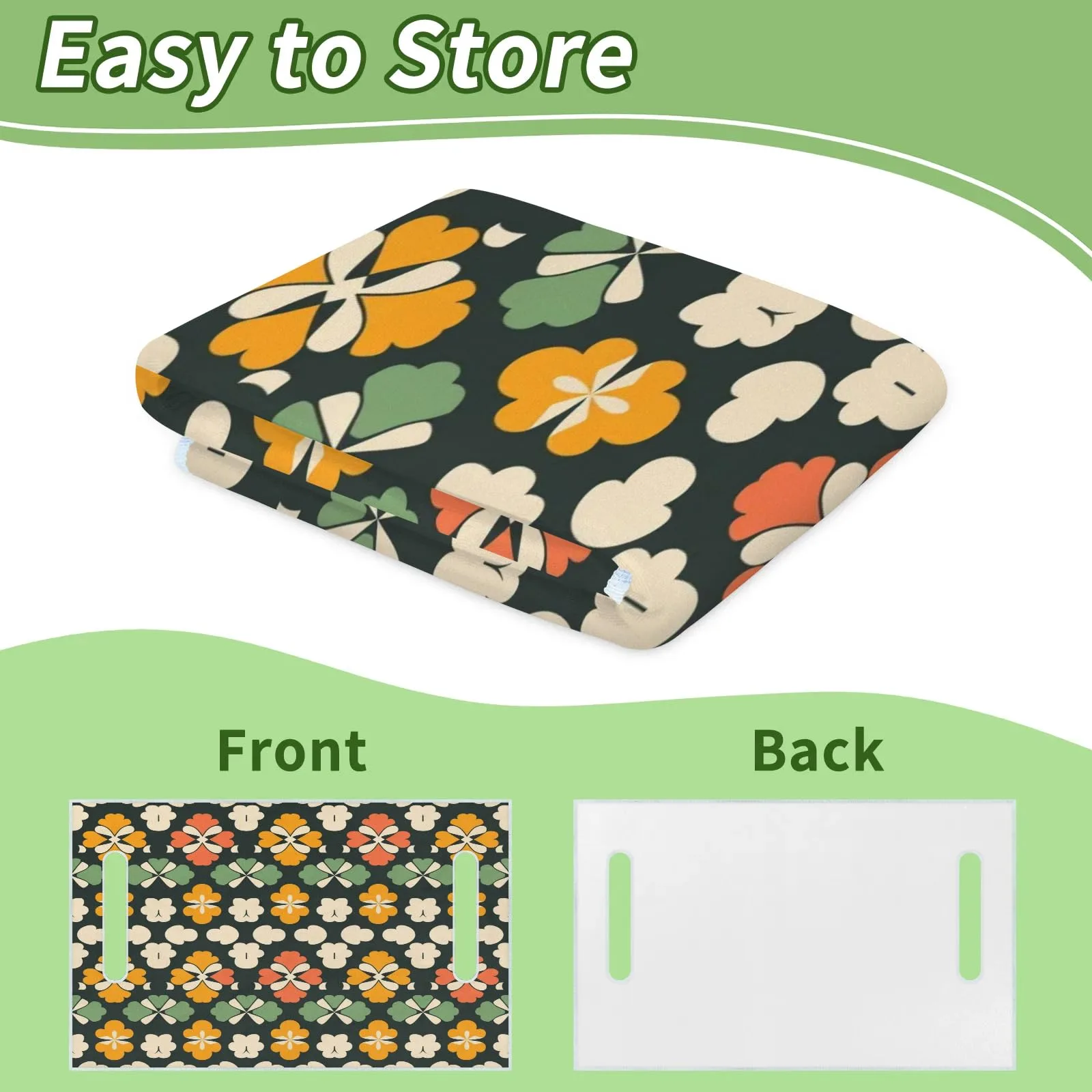 Tiveruda Boho Green Clover Golf Cart Seat Cover image 4