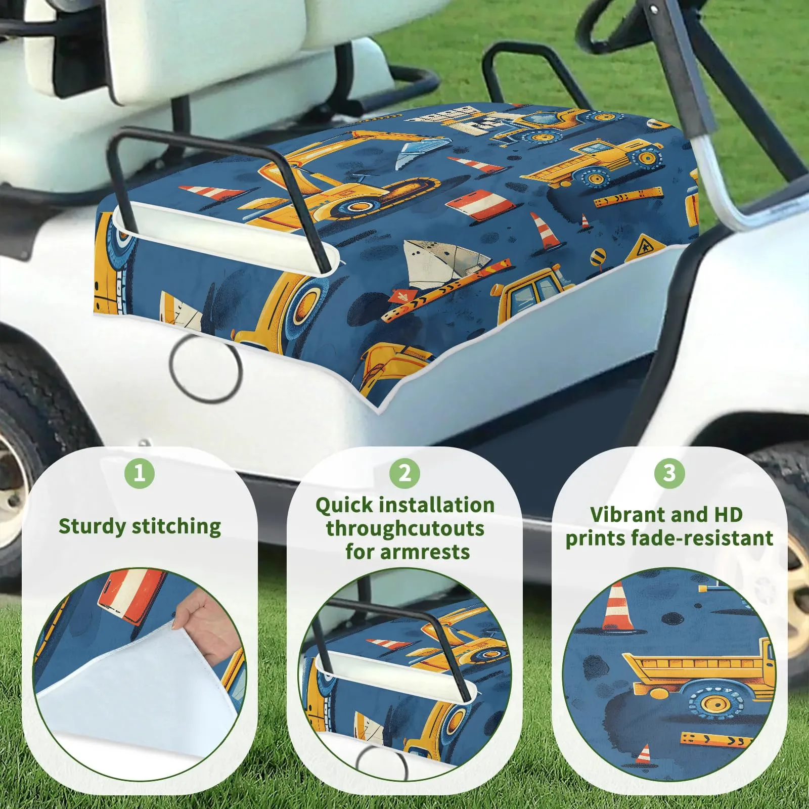 Tiveruda Golf Cart Seat Cover for Double Seats, 51 x 31 in image 3