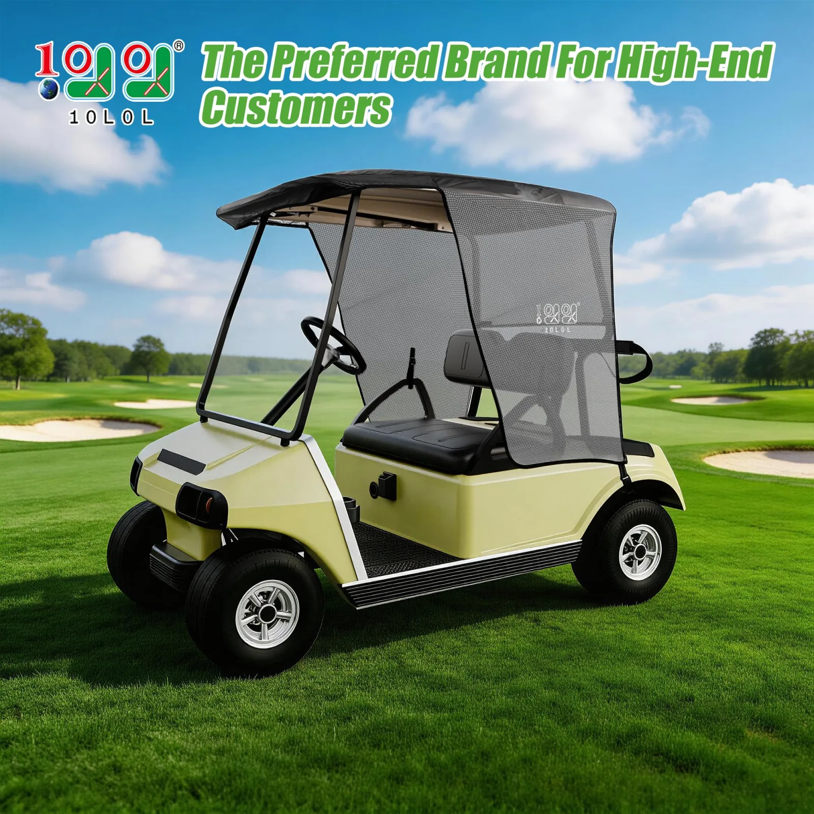 10L0L Golf Cart Sun Shade for Club Car and E-Z-GO image 2