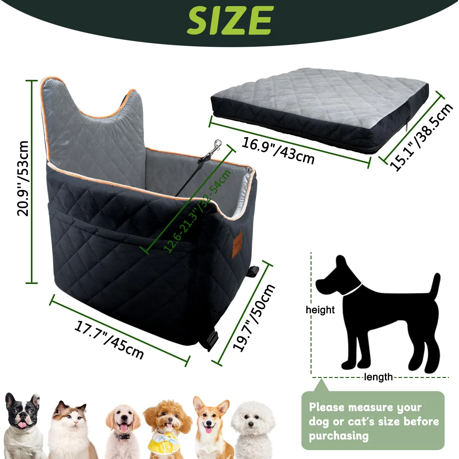 Urgown Golf Cart Dog Seat for Small and Medium Pets image 4