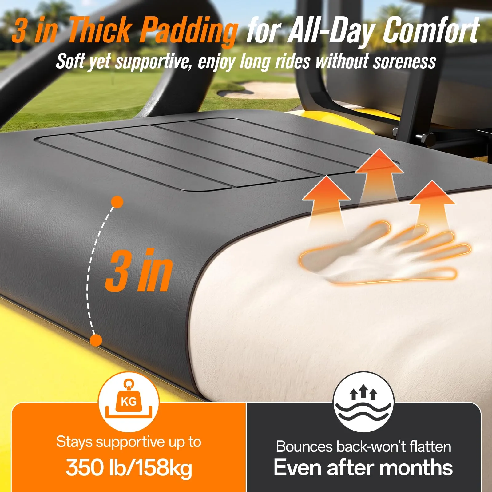 GODCTSUP Front Seat Cushion for E-Z-GO TXT/Medalist image 3