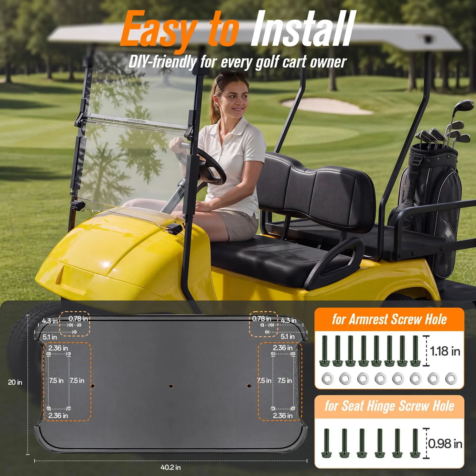 GODCTSUP Front Seat Cushion for E-Z-GO TXT/Medalist image 4