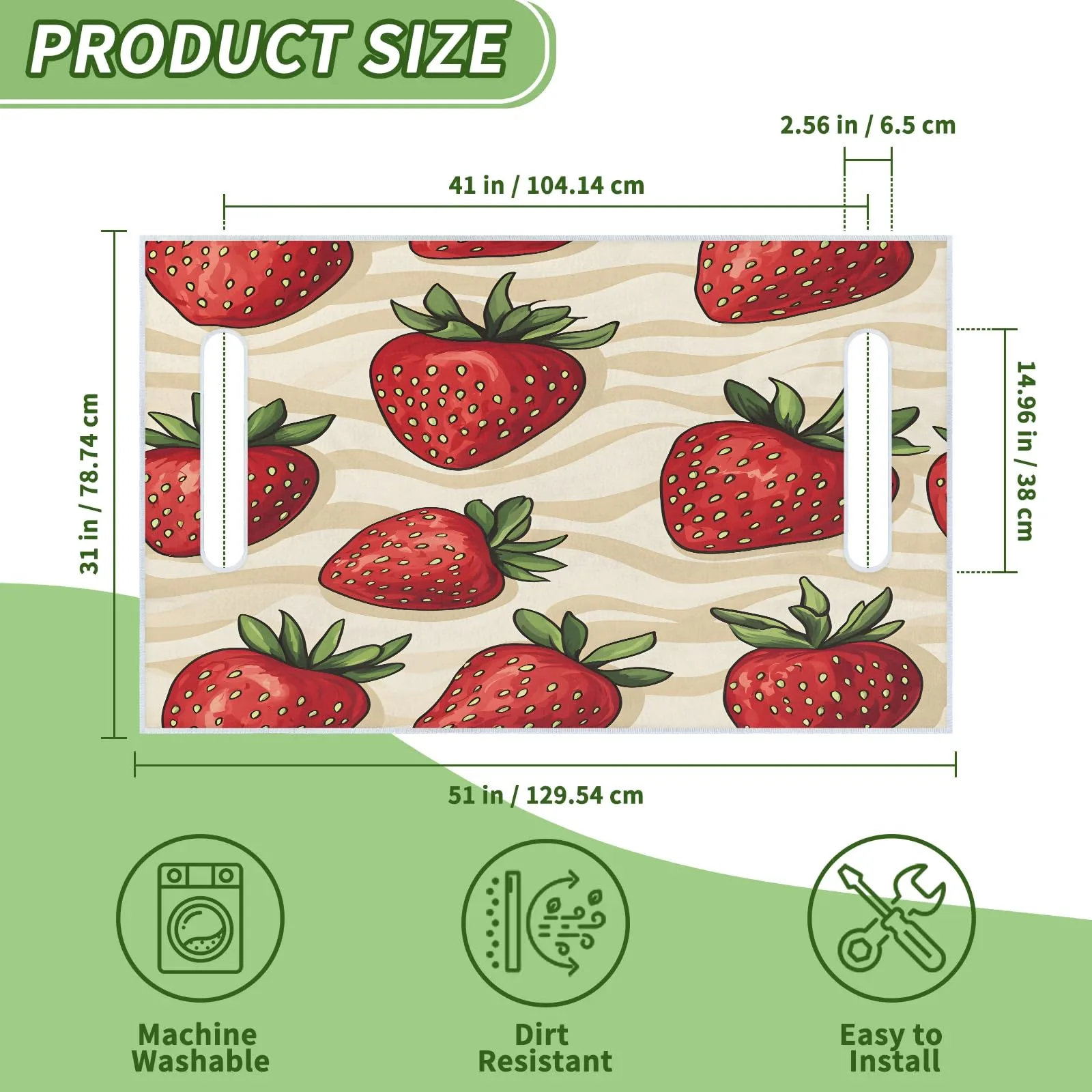 Tiveruda Strawberry Golf Cart Seat Cover for Double Seats image 2
