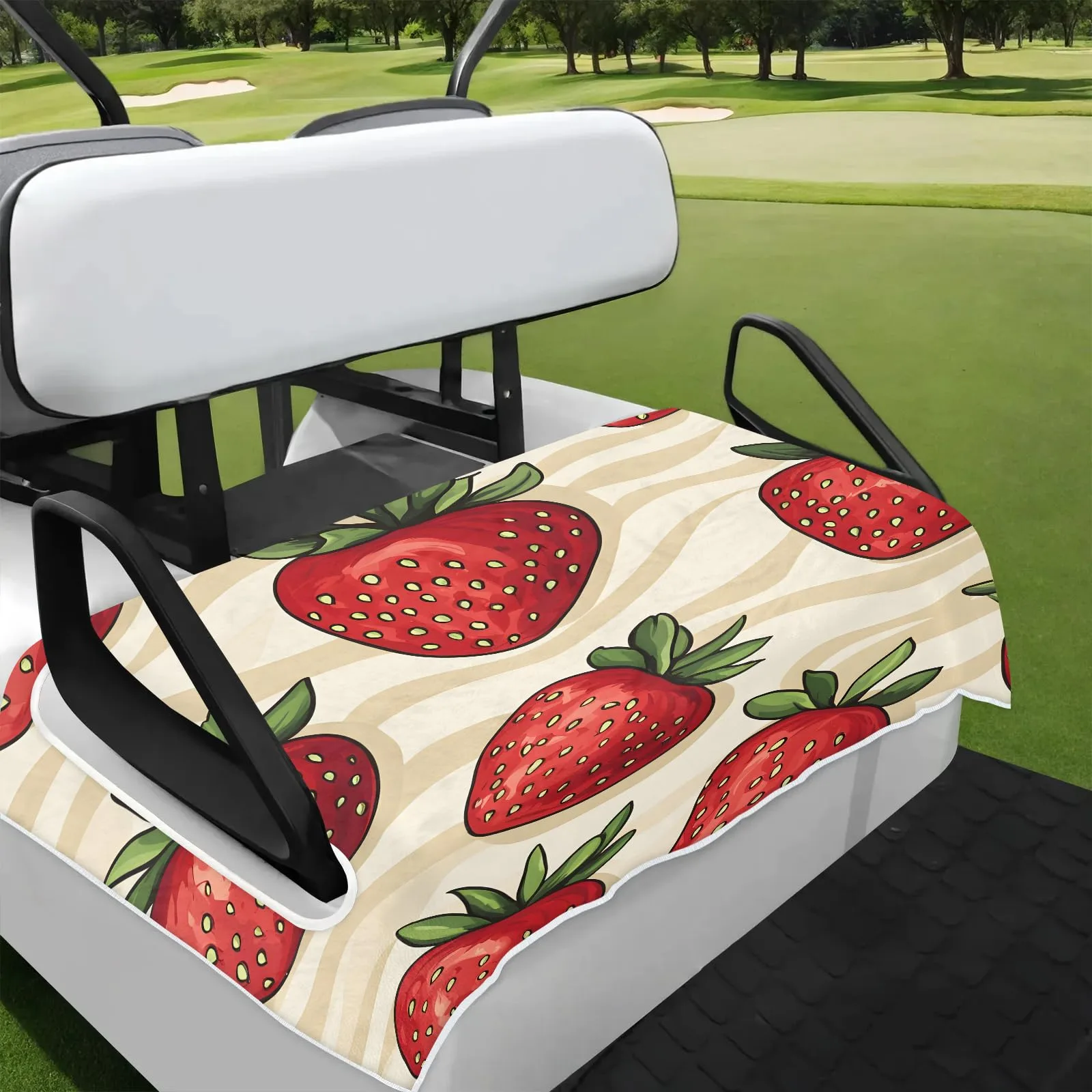 Tiveruda Strawberry Golf Cart Seat Cover for Double Seats