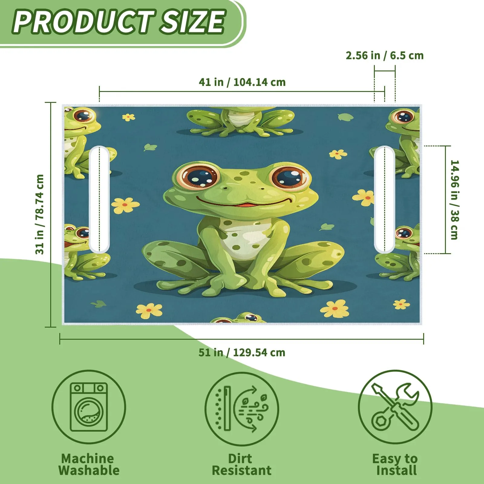 Tiveruda Frogs Golf Cart Seat Cover for Double Seats image 2