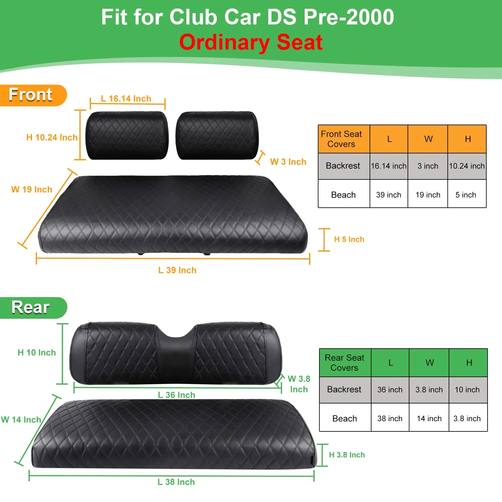 LEAPGOMAX Club Car DS Pre-2000 Seat Covers image 4