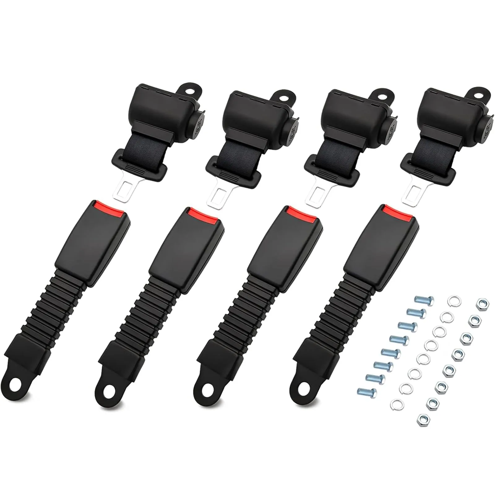 HOOTO Golf Cart Seat Belt Kit, 4-Pack, Retractable 42-Inch