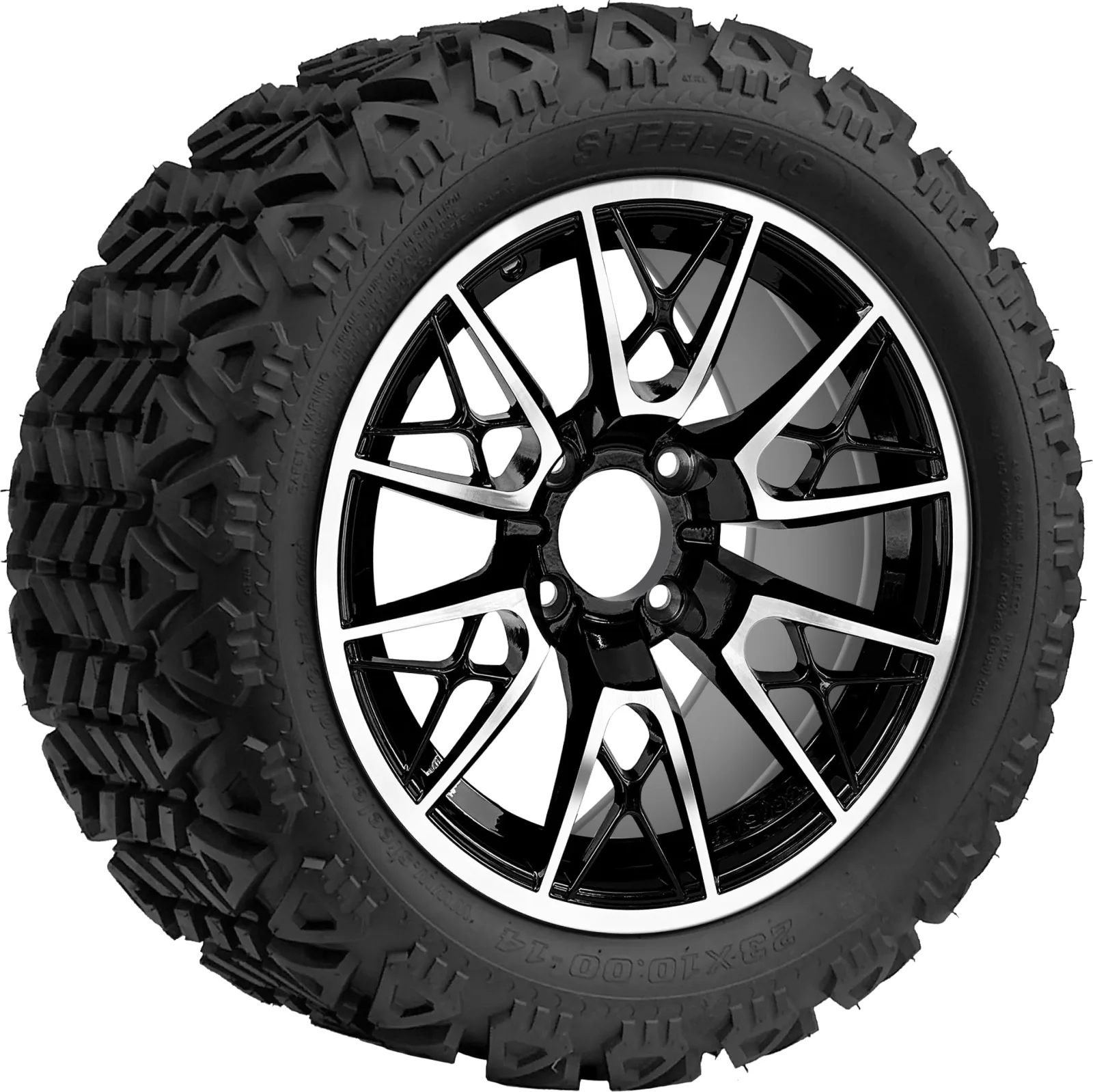 Saber Tooth 14-Inch Golf Cart Wheel & Tire Set of 4