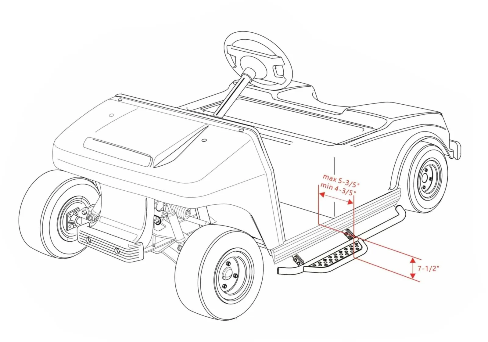 ACED Parts Nerf Bars for Club Car DS 1982-2003 image 2