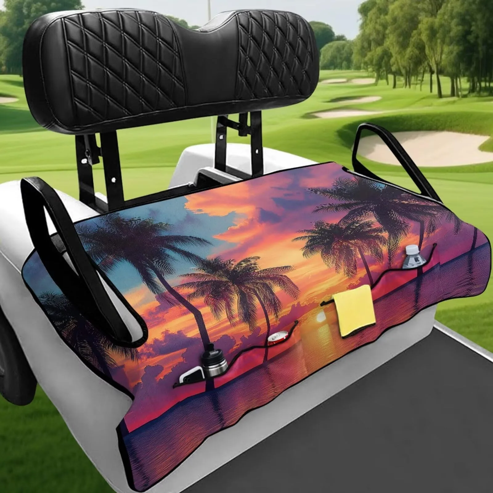 ELEQIN Golf Cart Seat Cover with 4 Pockets image 2