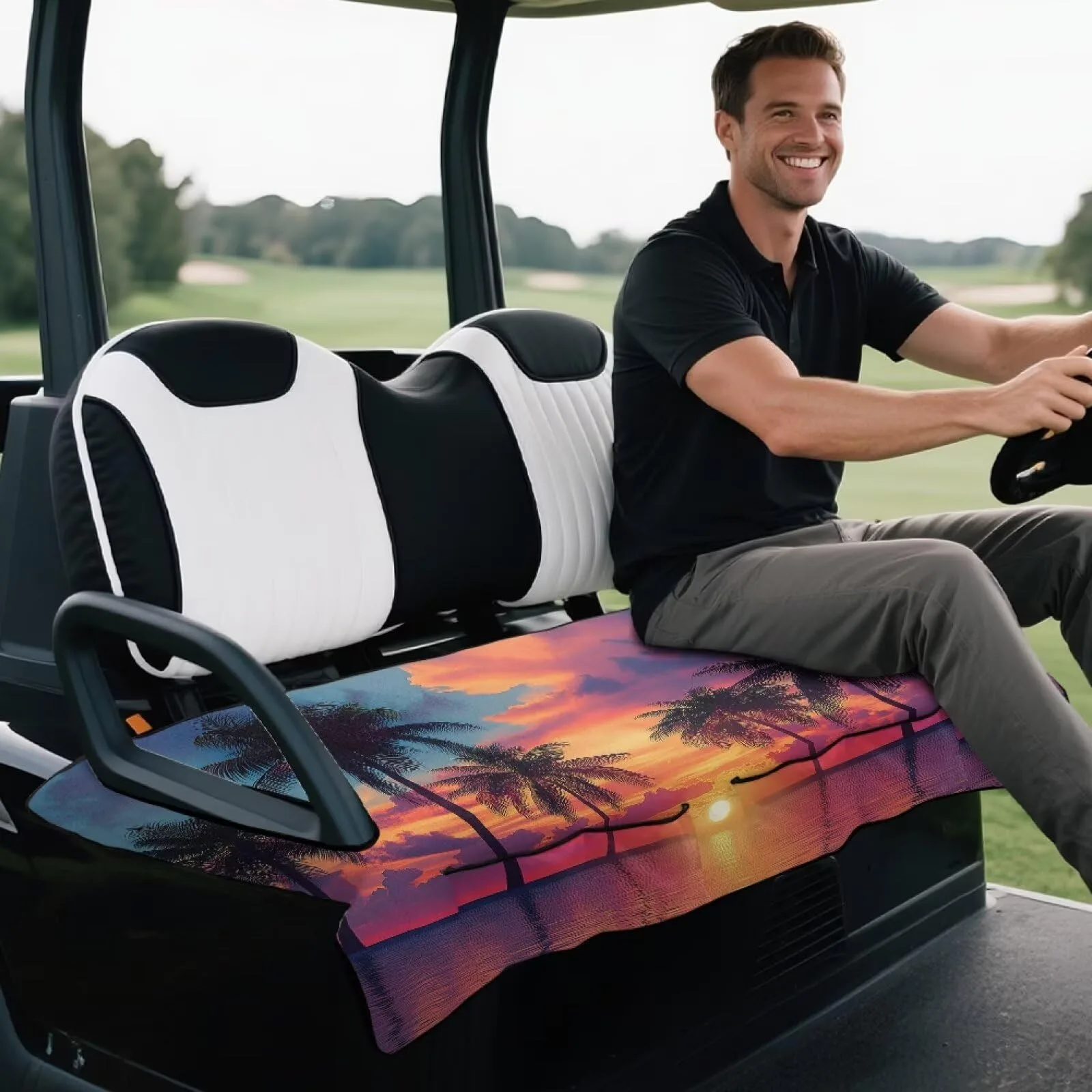 ELEQIN Golf Cart Seat Cover with 4 Pockets image 3
