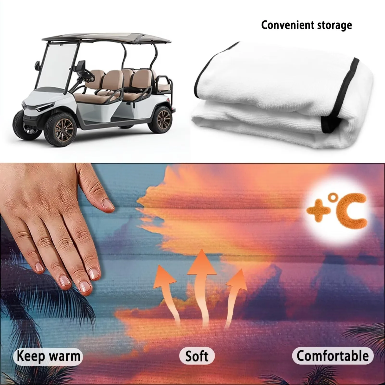ELEQIN Golf Cart Seat Cover with 4 Pockets image 4