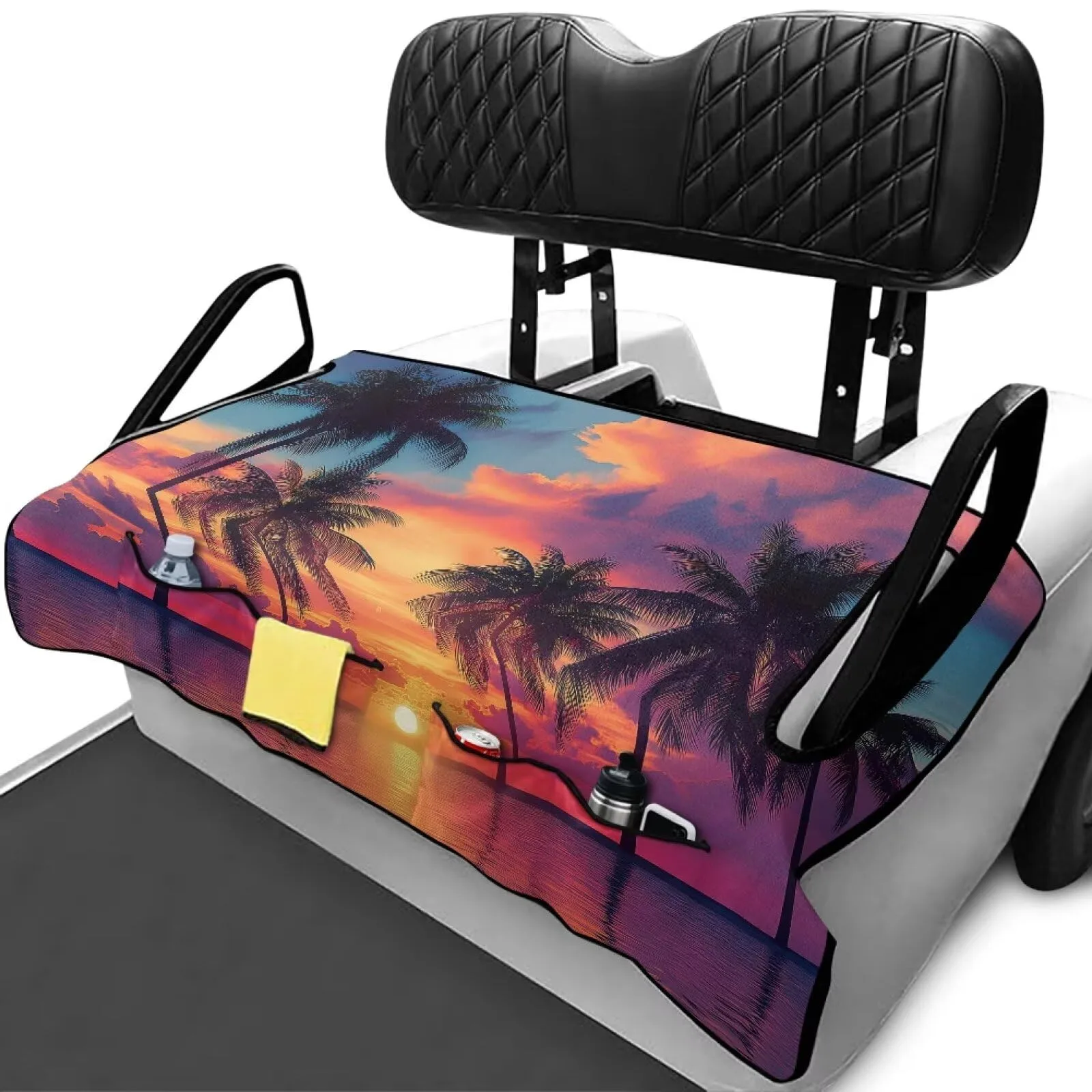 ELEQIN Golf Cart Seat Cover with 4 Pockets