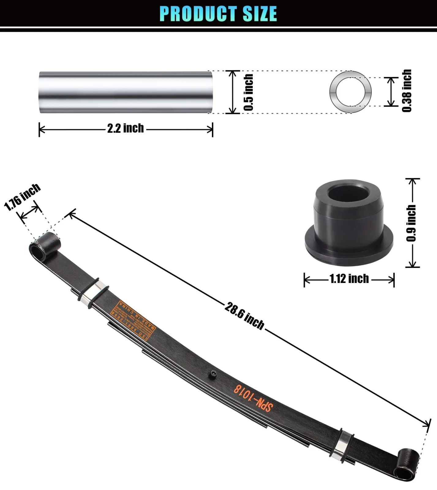 Geggkake E-Z-GO TXT Rear Leaf Spring Bushing Kit image 2