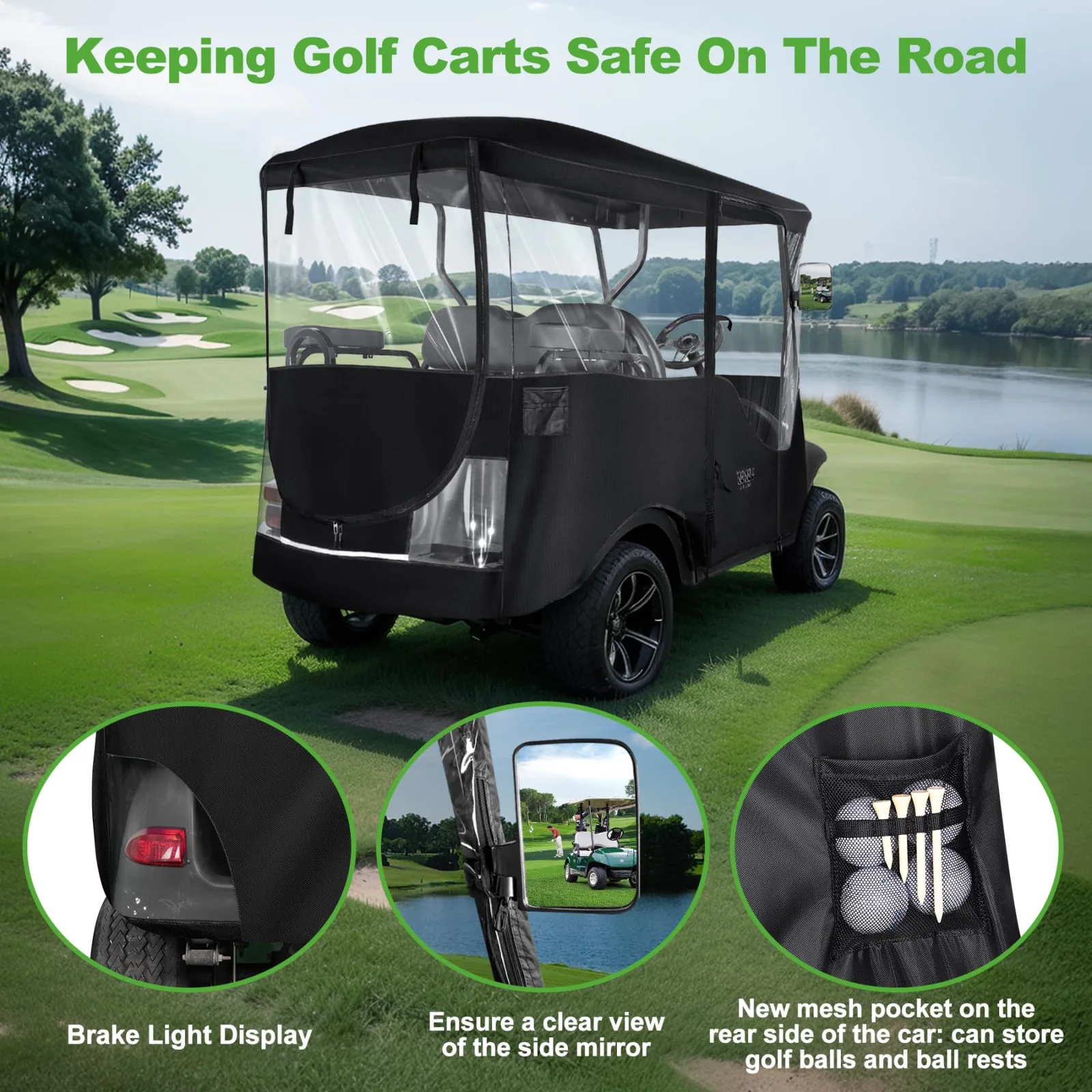 10L0L Club Car 4-Passenger Extended Roof Enclosure image 3