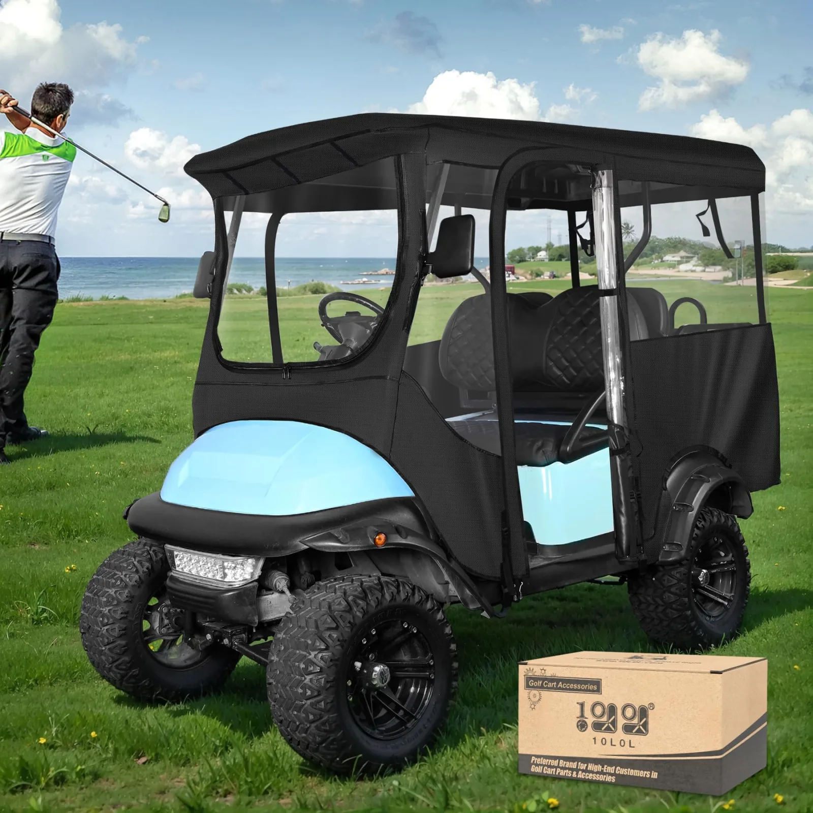 10L0L Club Car 4-Passenger Extended Roof Enclosure