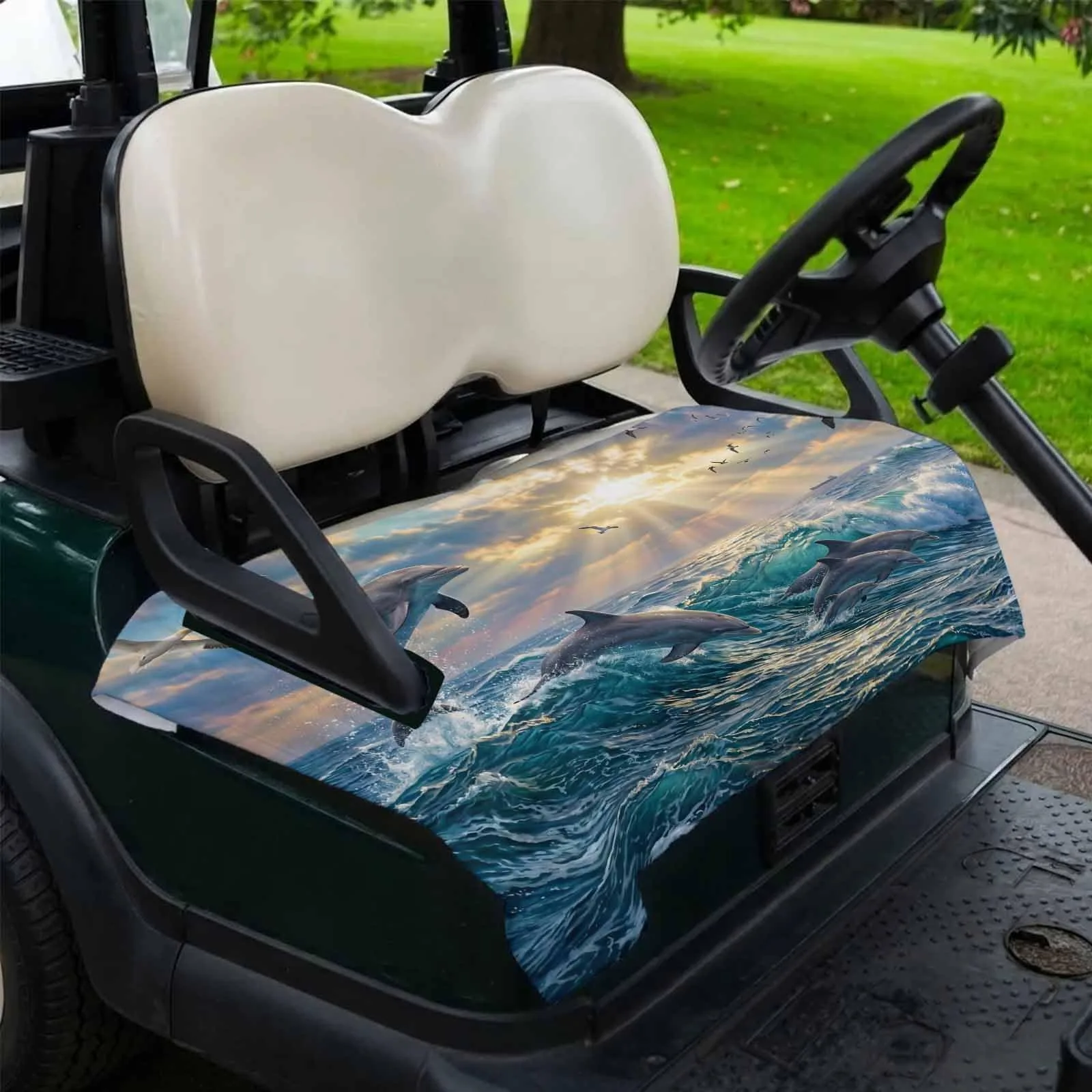 Trosturdspn Coastal Dolphin Golf Cart Seat Cover Blanket