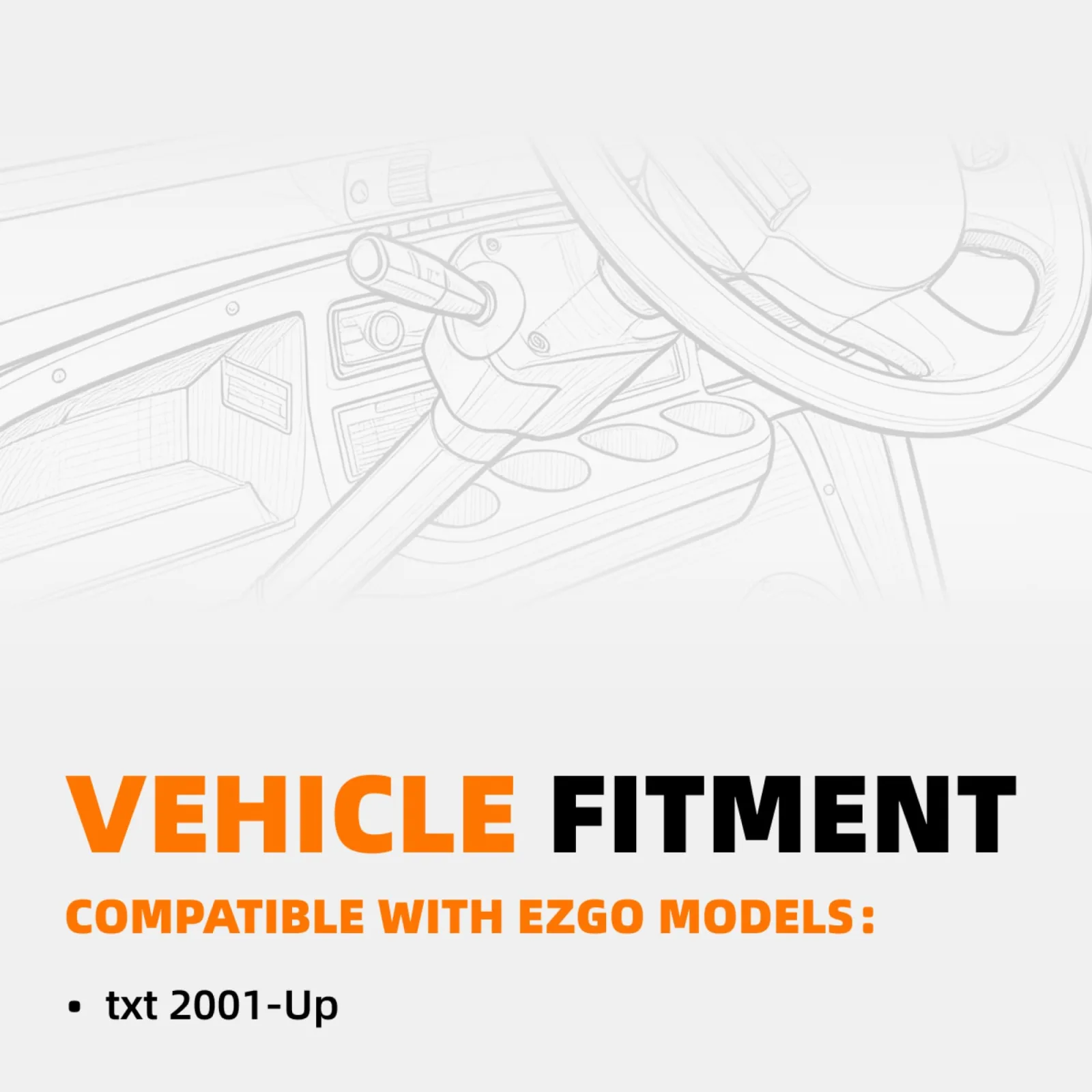 POBWAV Steering Column for E-Z-GO TXT, ST, Shuttle & MPT image 2