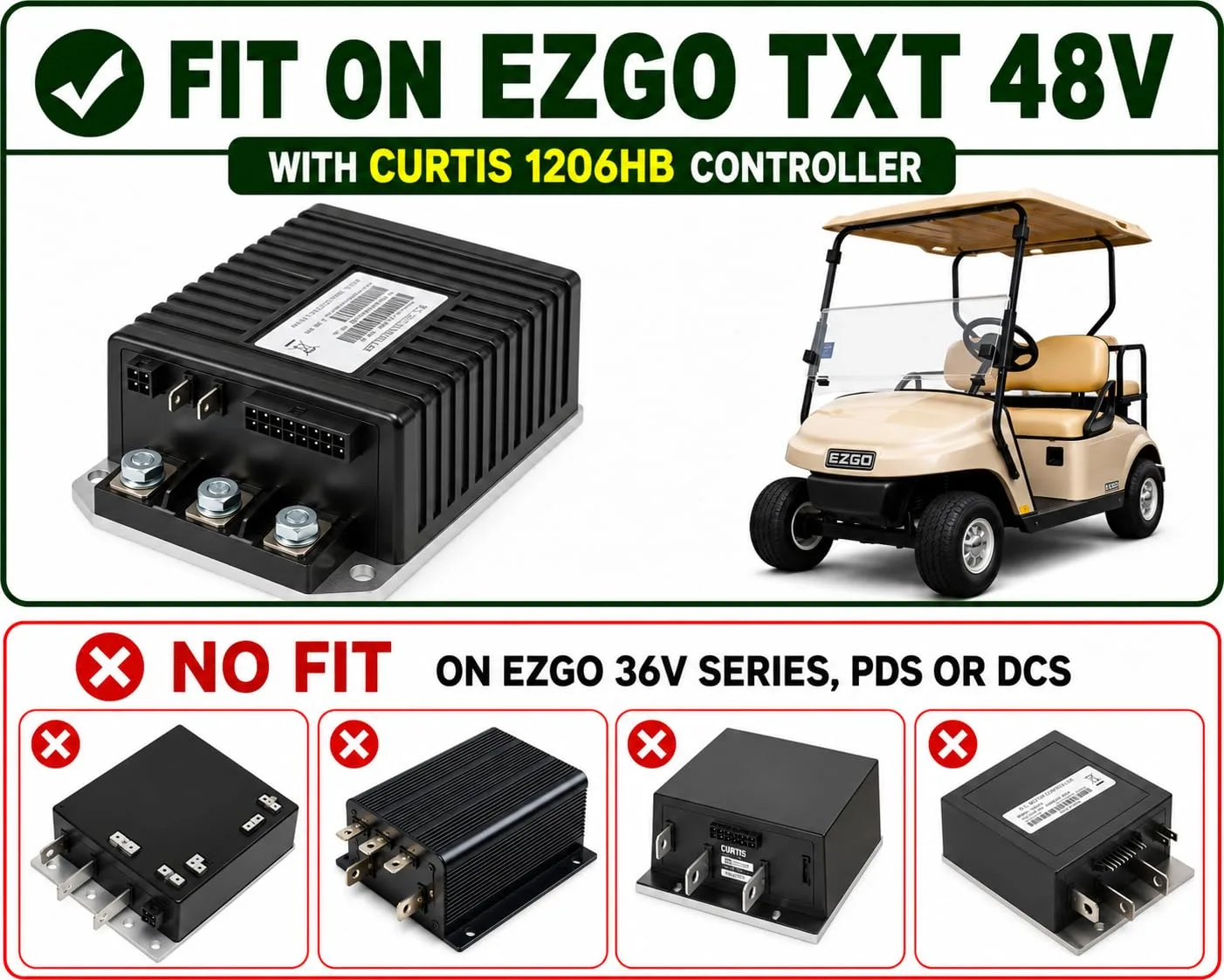 Navitas 440A Controller for E-Z-GO TXT with Curtis 1206HB image 2