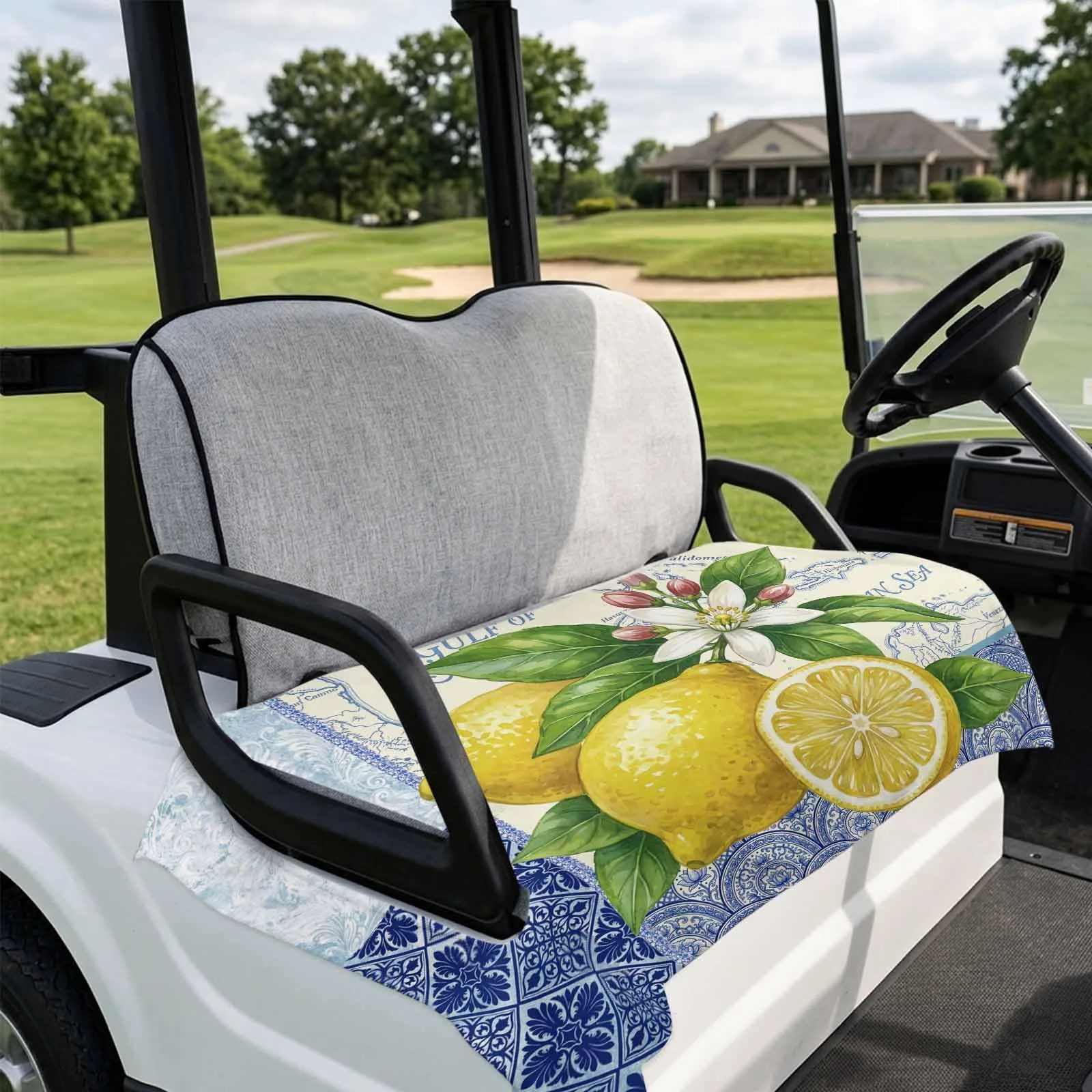 DecorLovee 51x31" Yellow Lemons Microfiber Golf Cart Seat Cover image 4