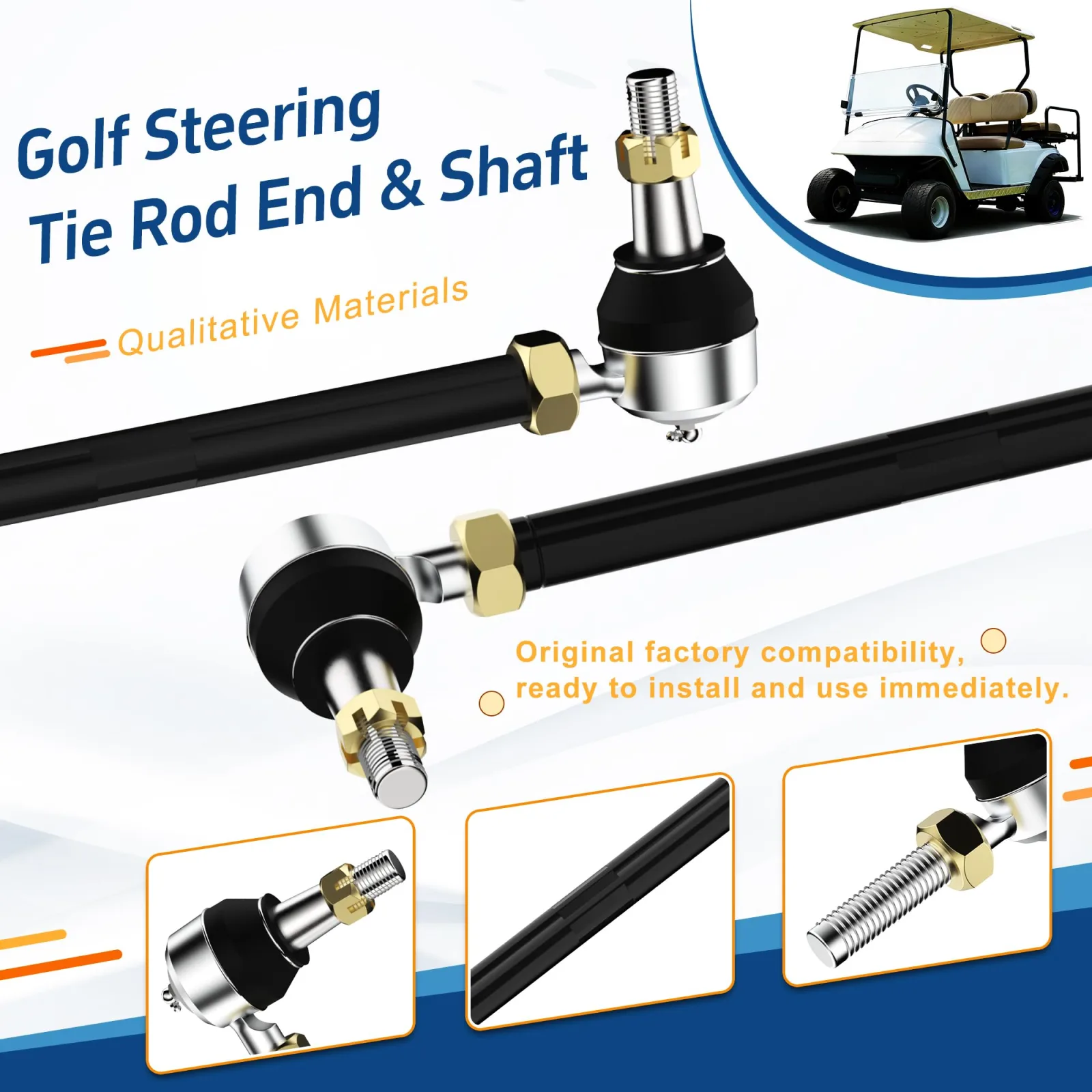 Mixopoly Steering Tie Rod and Shaft Kit for E-Z-GO 1994-2001 image 4