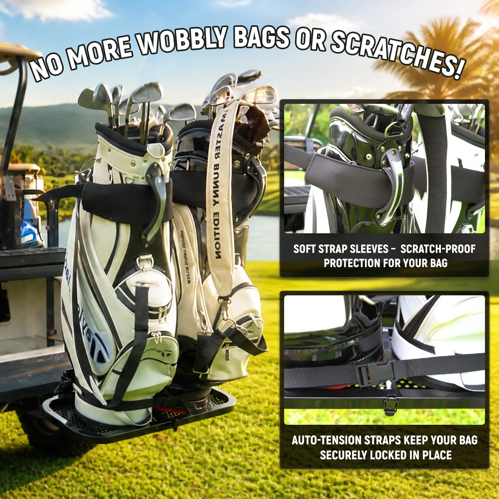 SAMXOMAP Foldable Golf Cart Bag Holder image 2