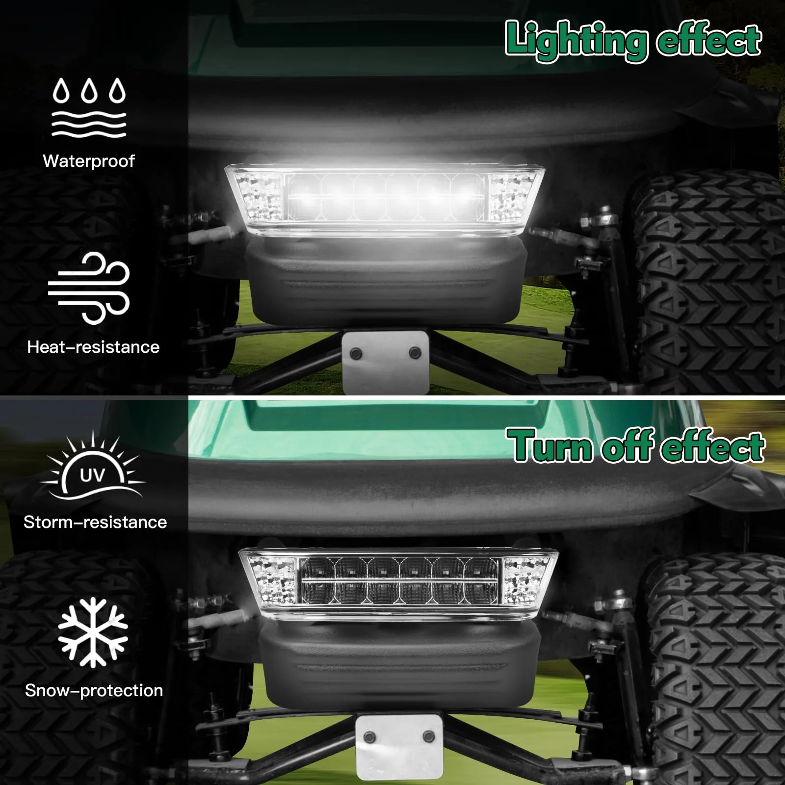 PZWLI LED Headlight Kit with Bumper for Club Car Precedent image 4