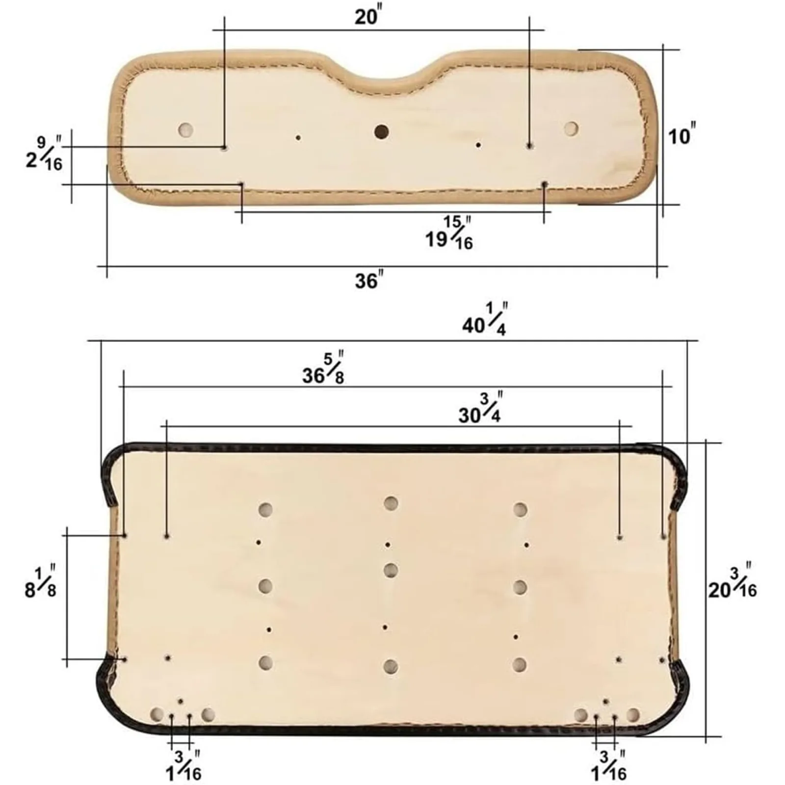 Huskey Front Seat Cushion Set for E-Z-GO TXT 1994-2013 image 3