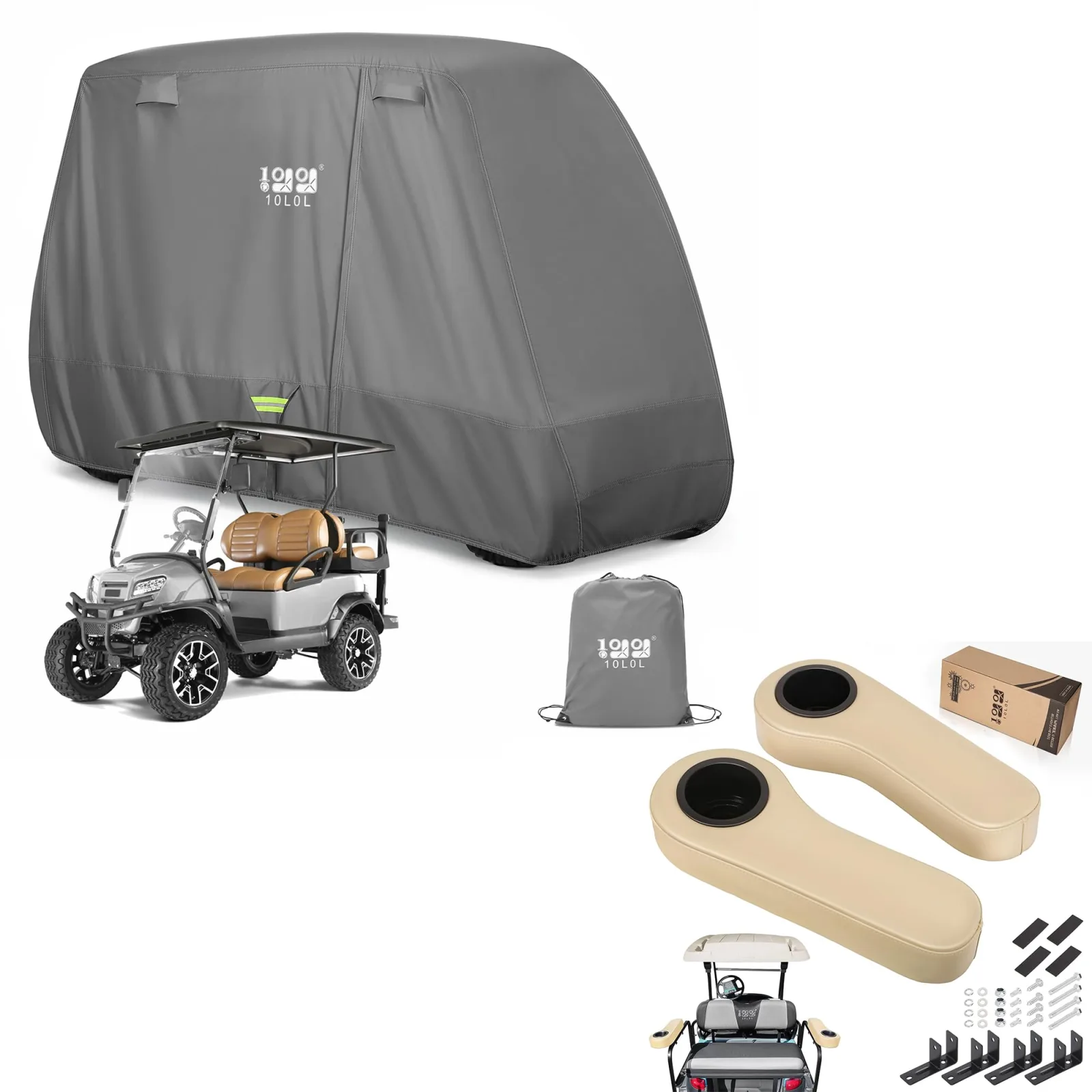 10L0L Heavy-Duty Golf Cart Cover for 2 or 4 Passengers