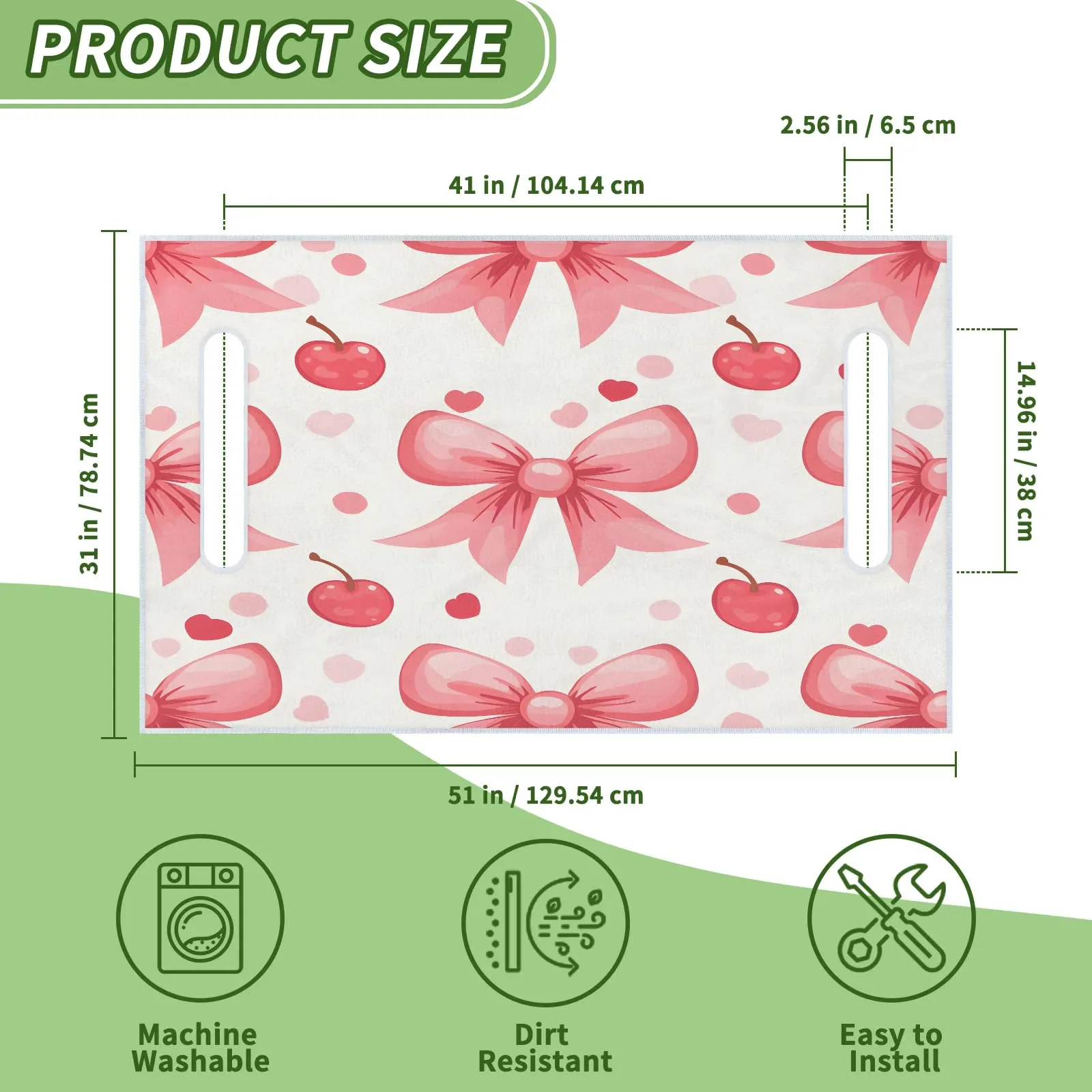 Tiveruda Bow Knot Cherry Golf Cart Seat Cover image 2