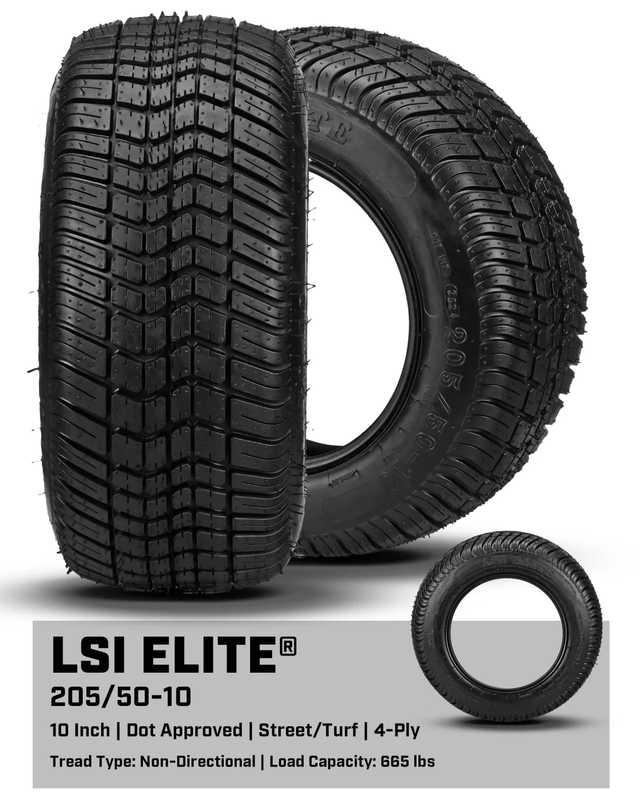RM Cart 205/50-10 LSI Elite Golf Cart Tire image 4