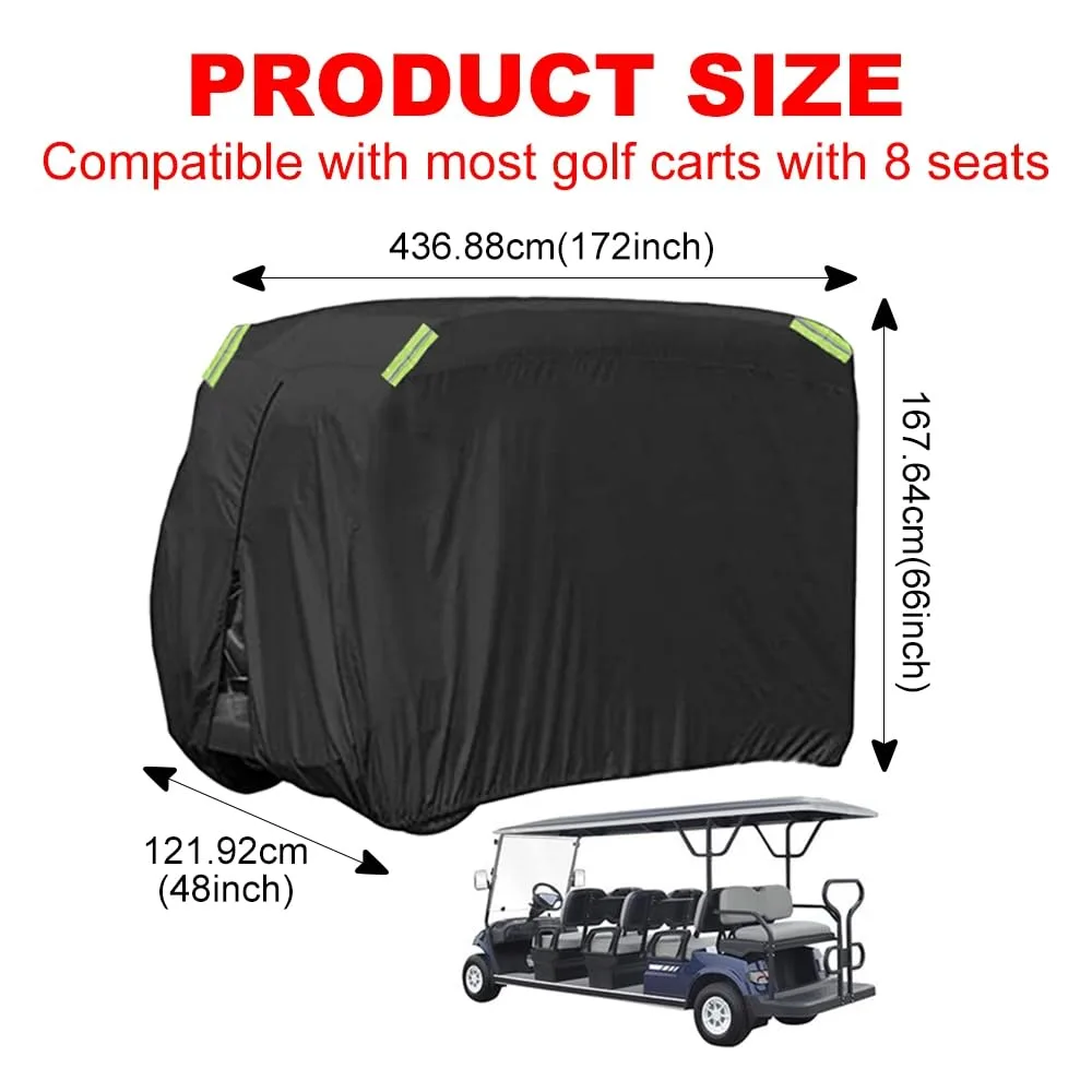 XIMINZ ST-T2425-9 8-Passenger Golf Cart Cover — 210D Oxford Waterproof image 3