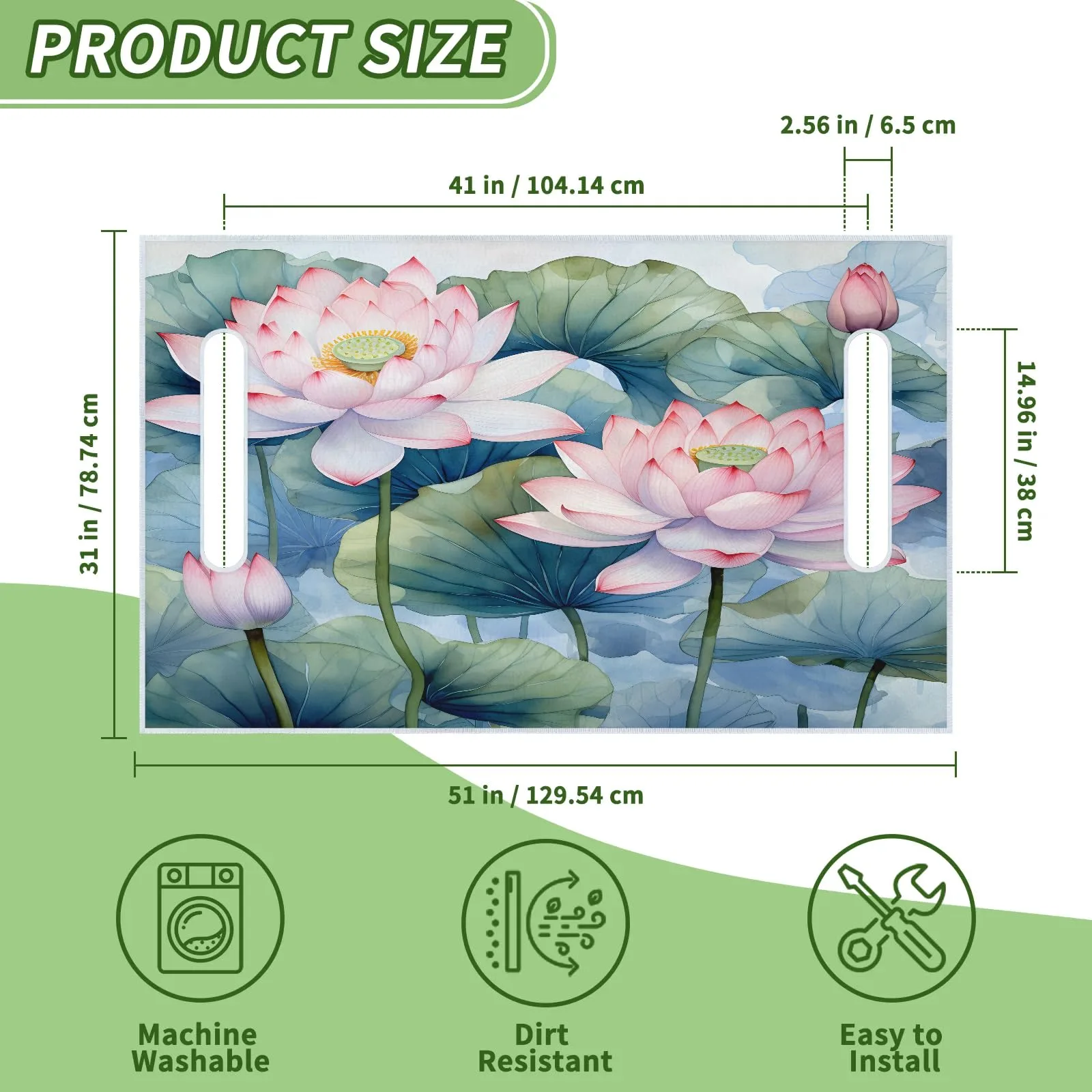 Tiveruda Lotus Flower Golf Cart Seat Cover 51 x 31 in image 2